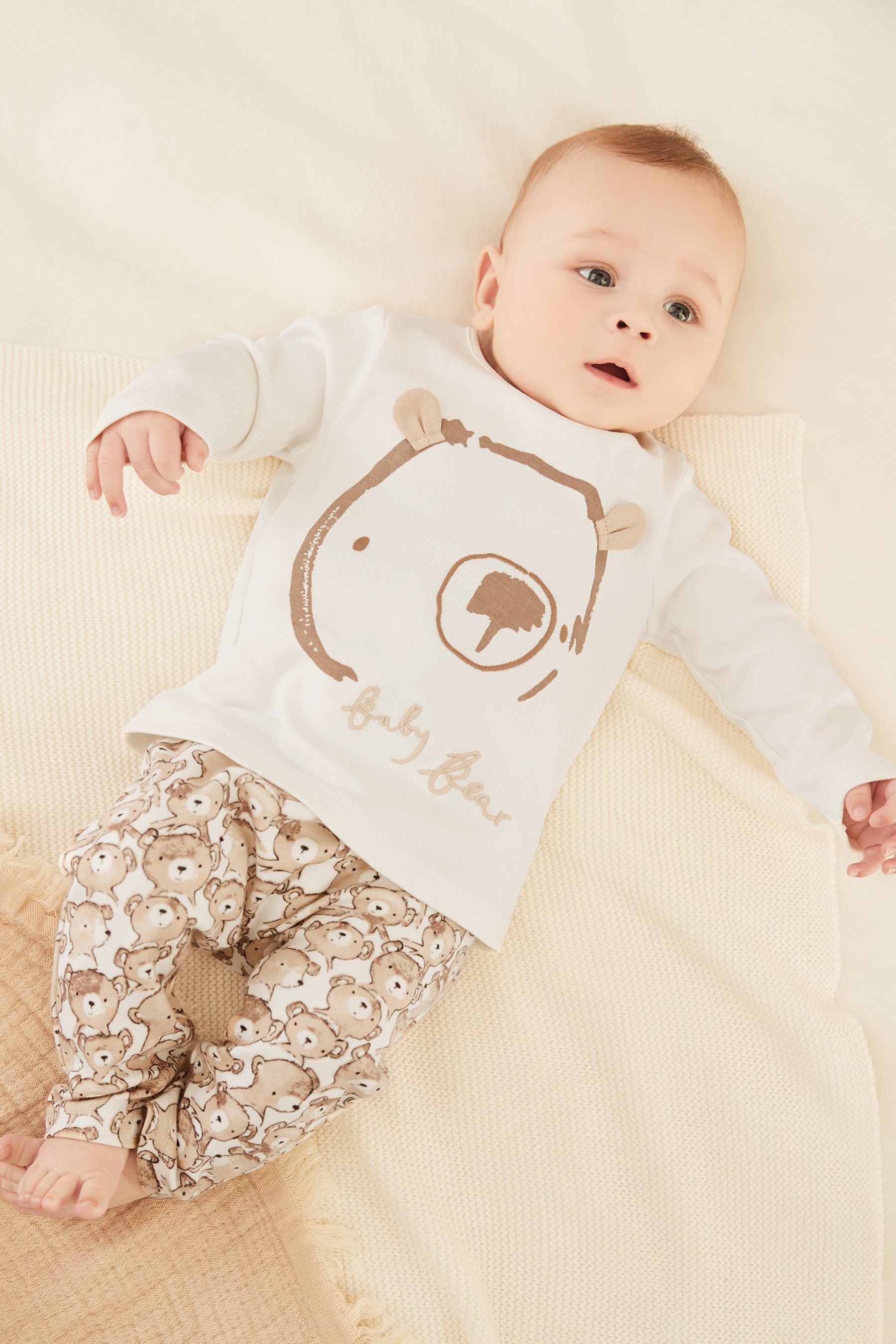 Chocolate Brown Baby 2 Piece Bear T-Shirt and Leggings Set