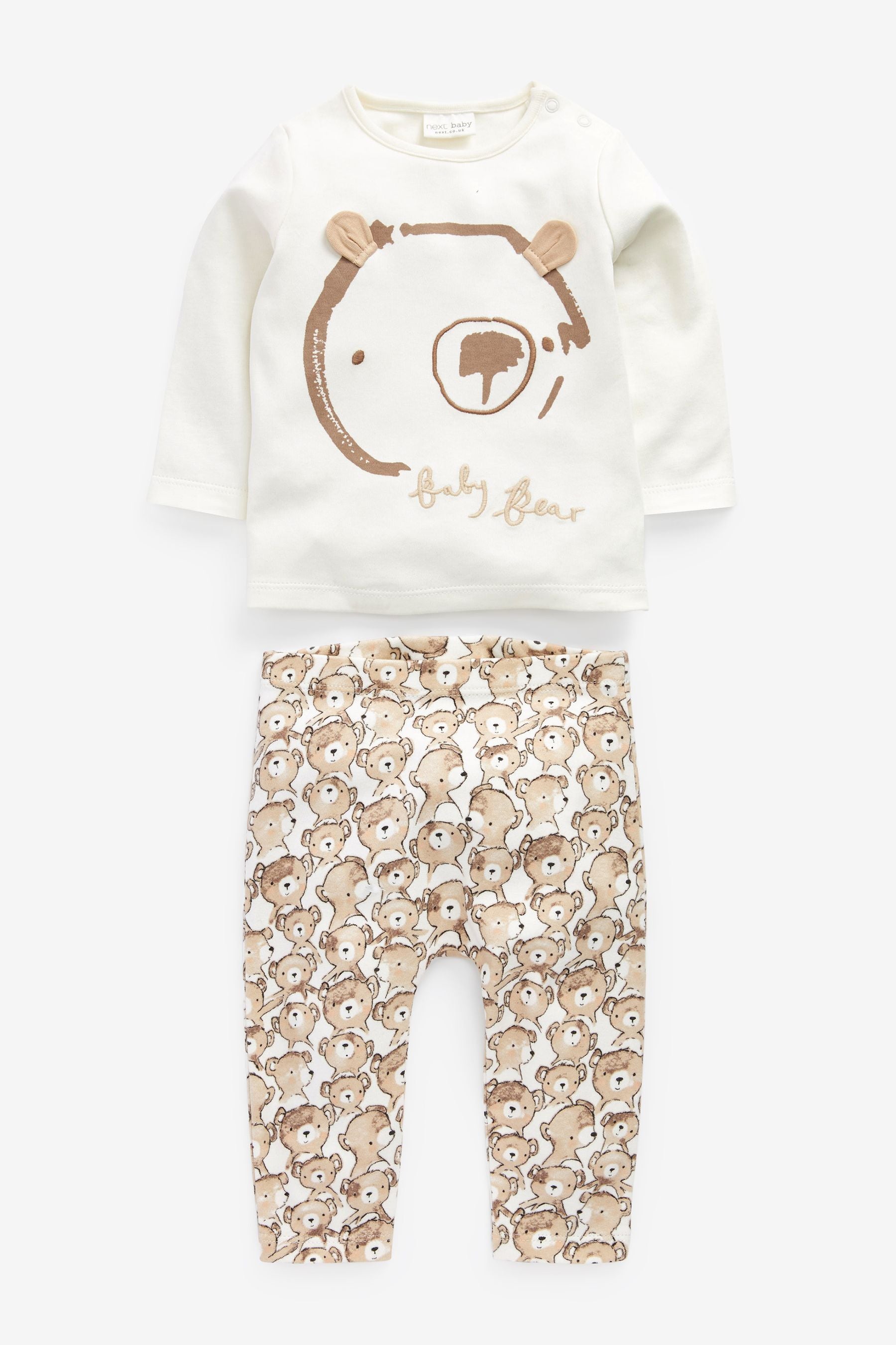 Chocolate Brown Baby 2 Piece Bear T-Shirt and Leggings Set