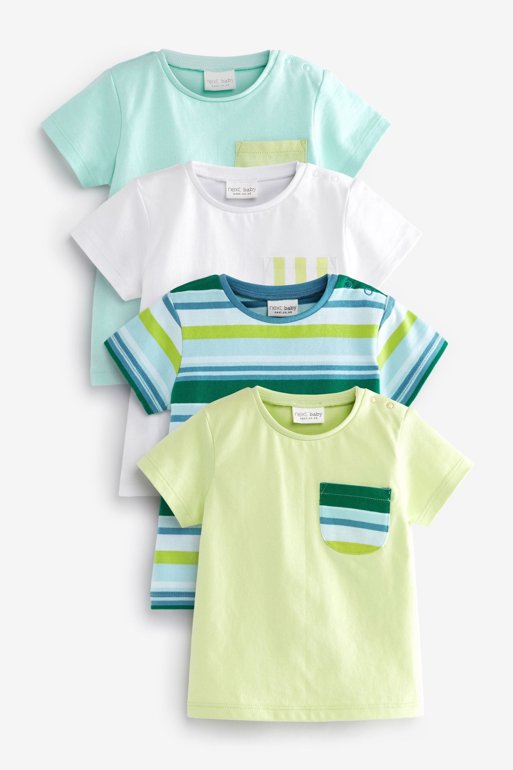 Green/Blue 4 Pack Baby Short Sleeved T-Shirts