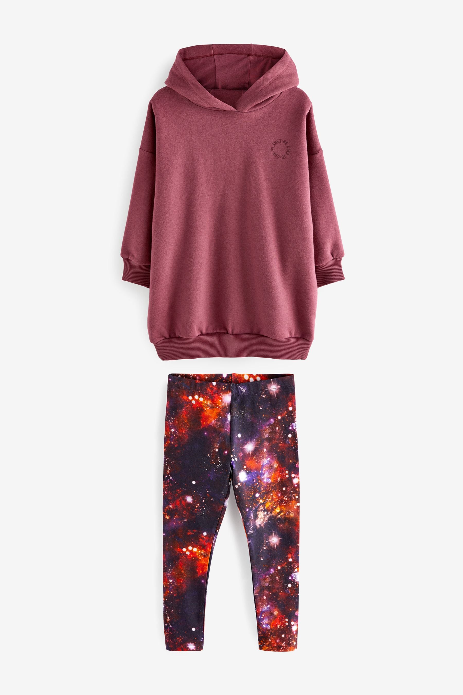 Berry Red Hoodie And Leggings Set (3-16yrs)