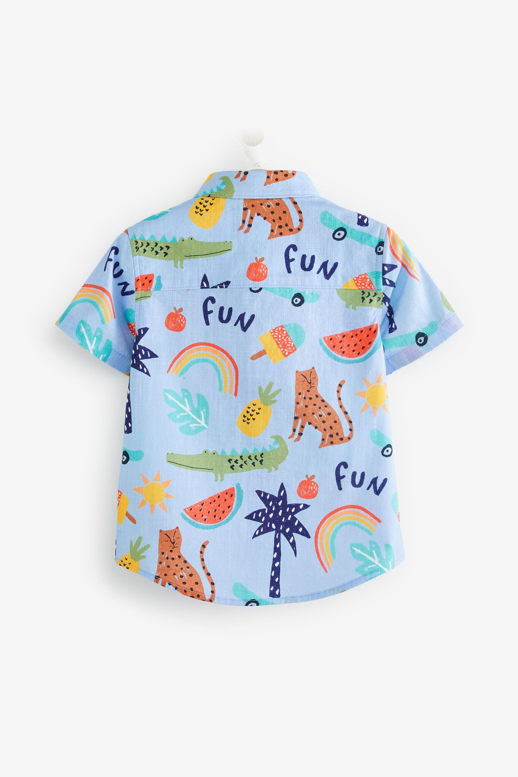 Blue Fun Print Shirt Shirt (3mths-7yrs)