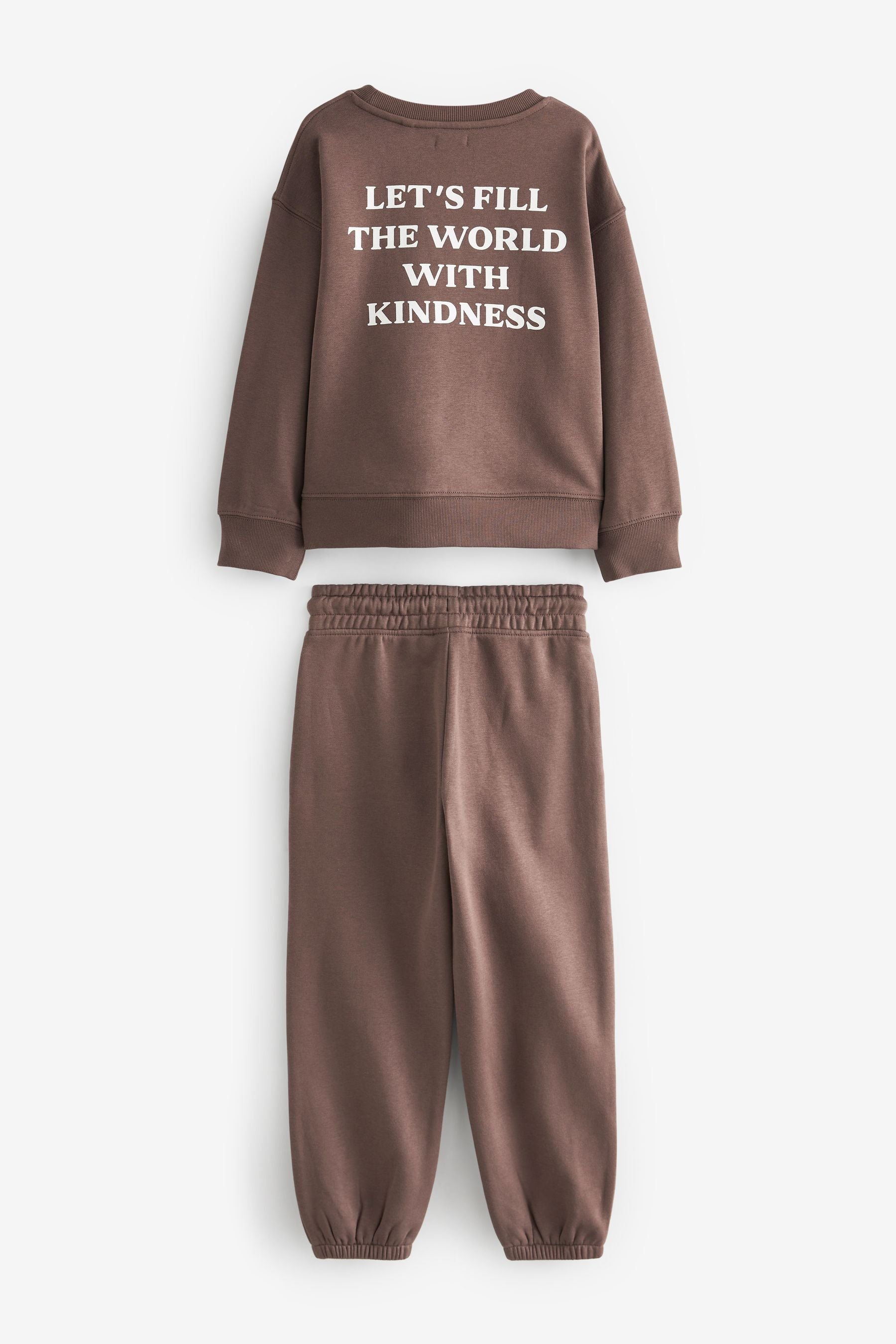 Chocolate Brown Crew Sweatshirt and Joggers Set (3-16yrs)