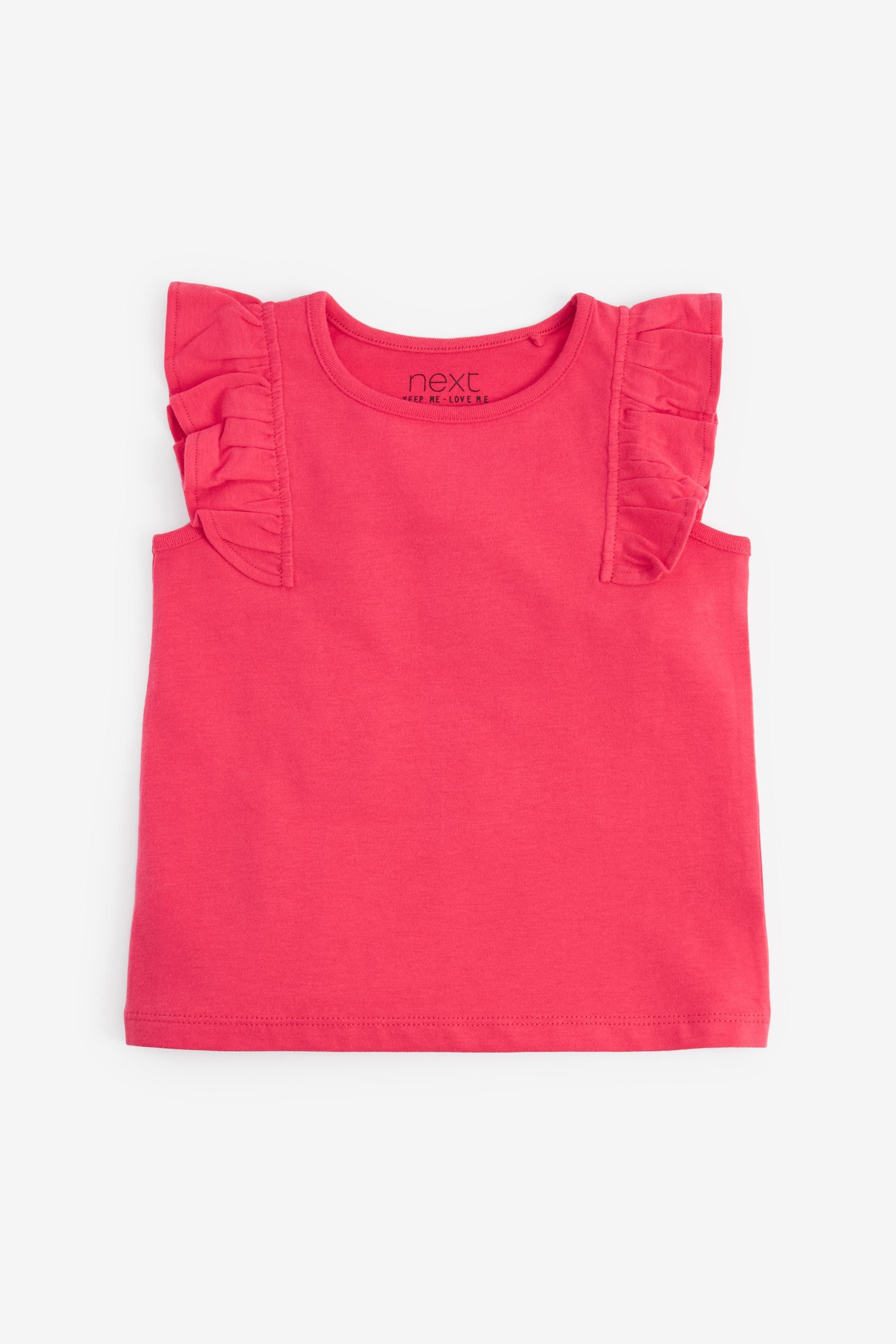 Multi 3 Pack Plain Frill Vests (3mths-7yrs)