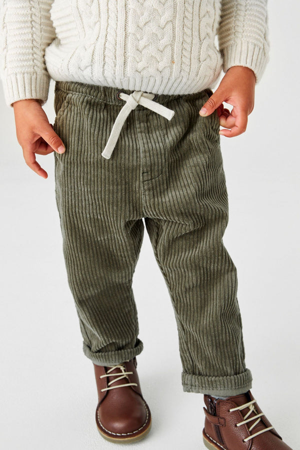 Khaki Green Cord Pull-On Trousers (3mths-7yrs)