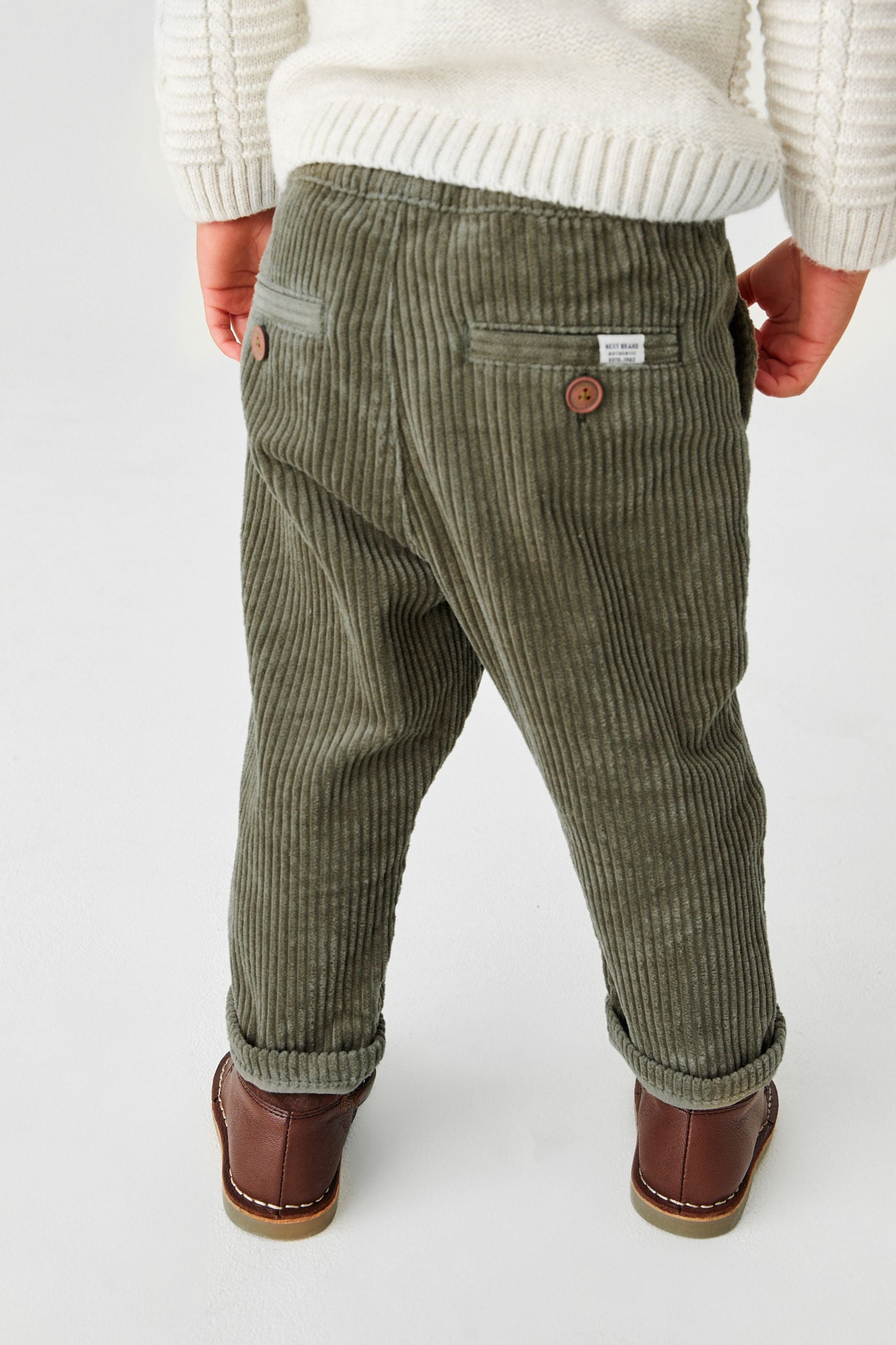 Khaki Green Cord Pull-On Trousers (3mths-7yrs)