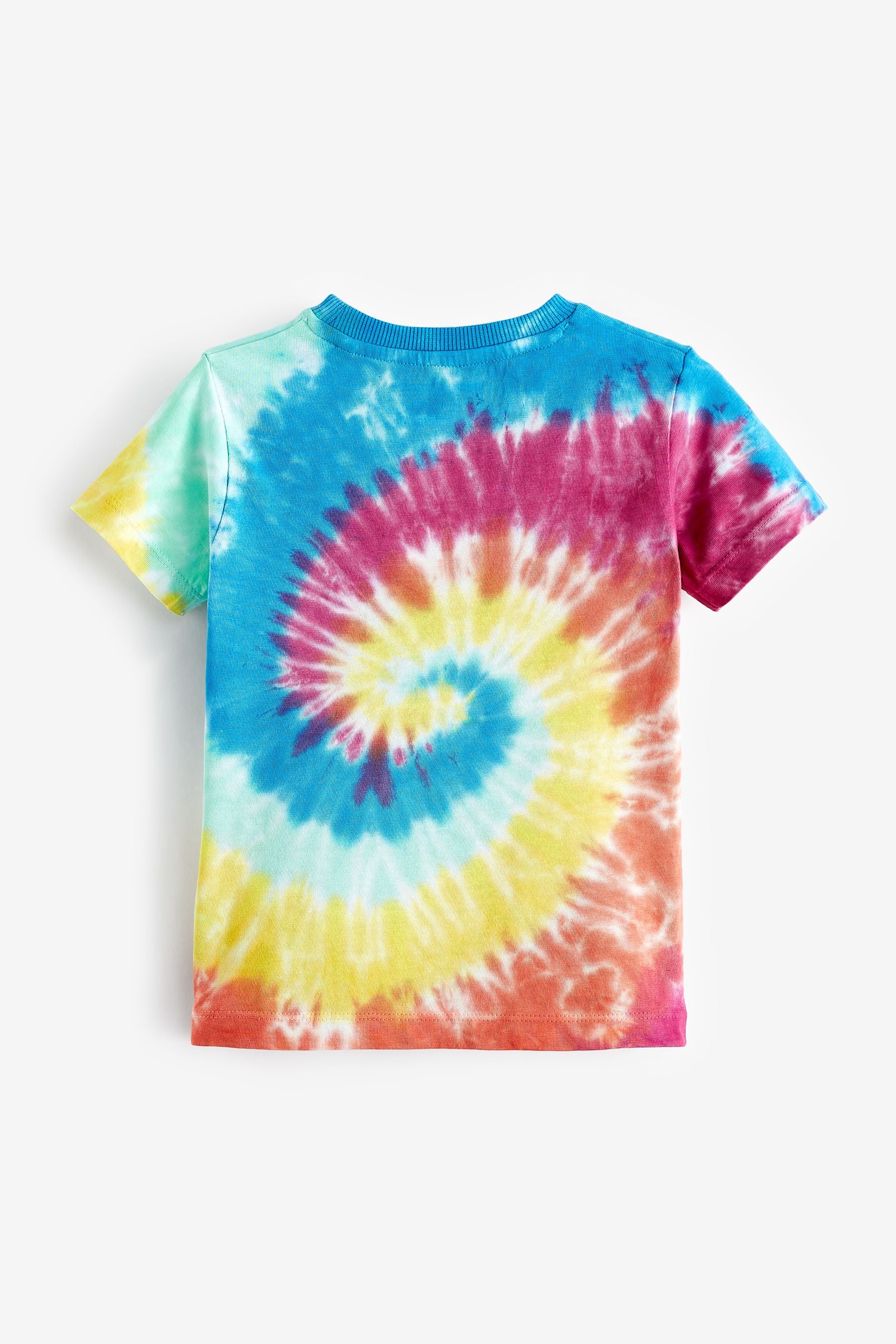 Rainbow Dino Skate Tie Dye Short Sleeve T-Shirt (3mths-7yrs)