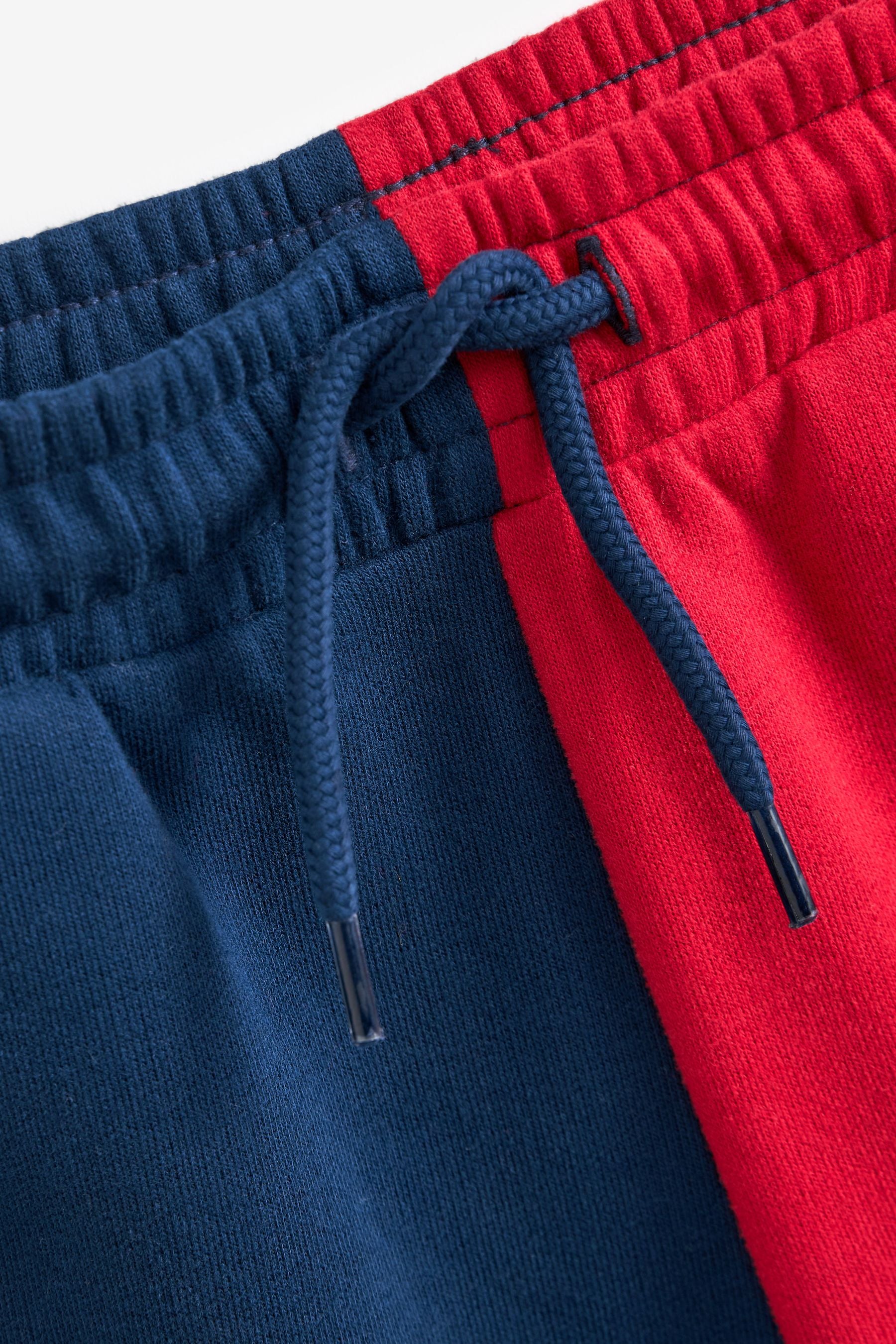 Navy Blue/Red Split Sporty Hoodie and Short Set (3-16yrs)