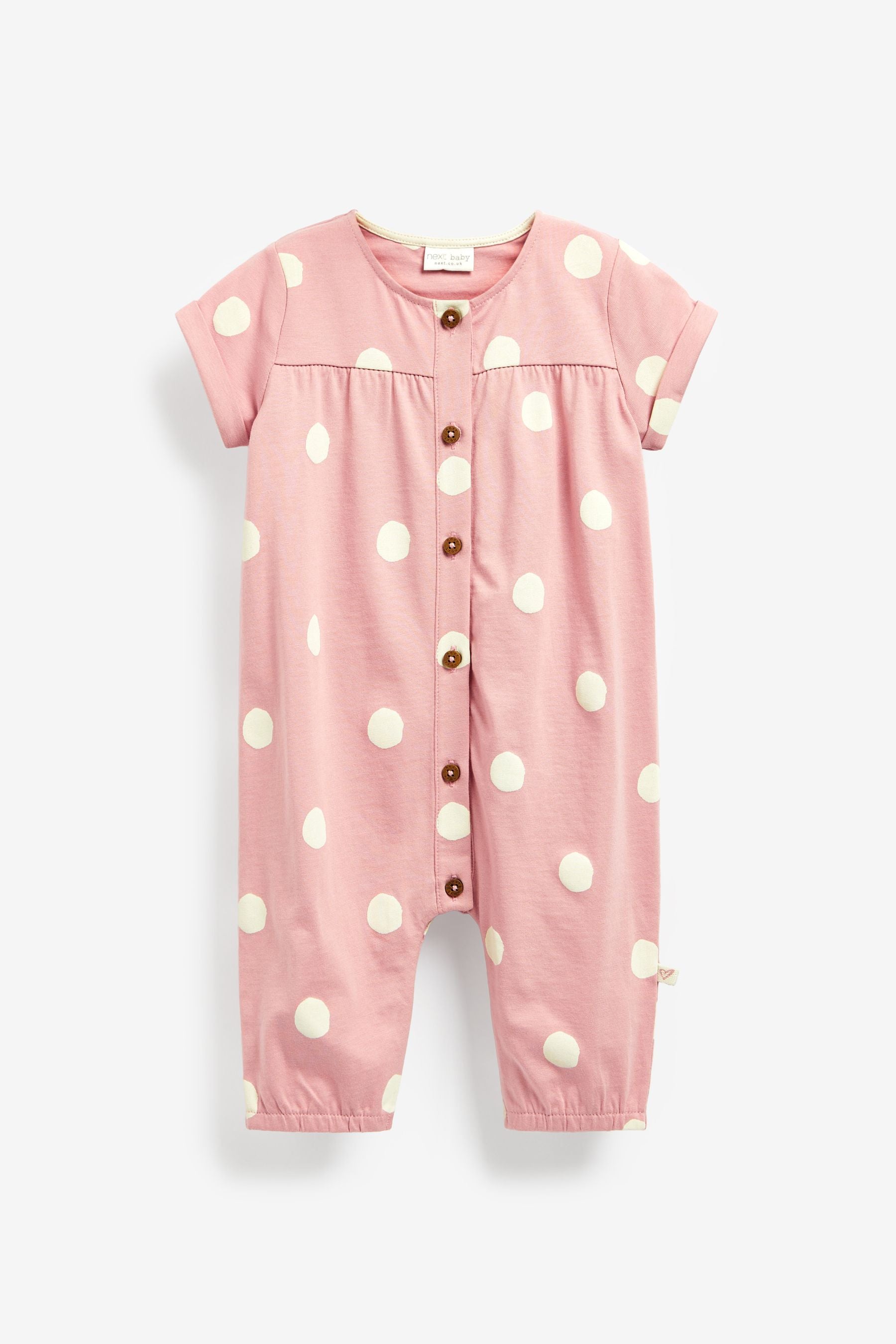 Pink Polka Dot Baby Jersey Romper (0mths-2yrs)