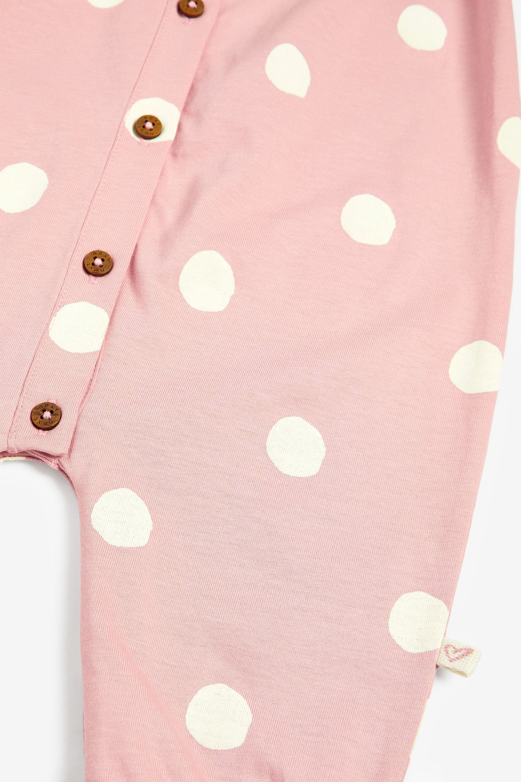 Pink Polka Dot Baby Jersey Romper (0mths-2yrs)