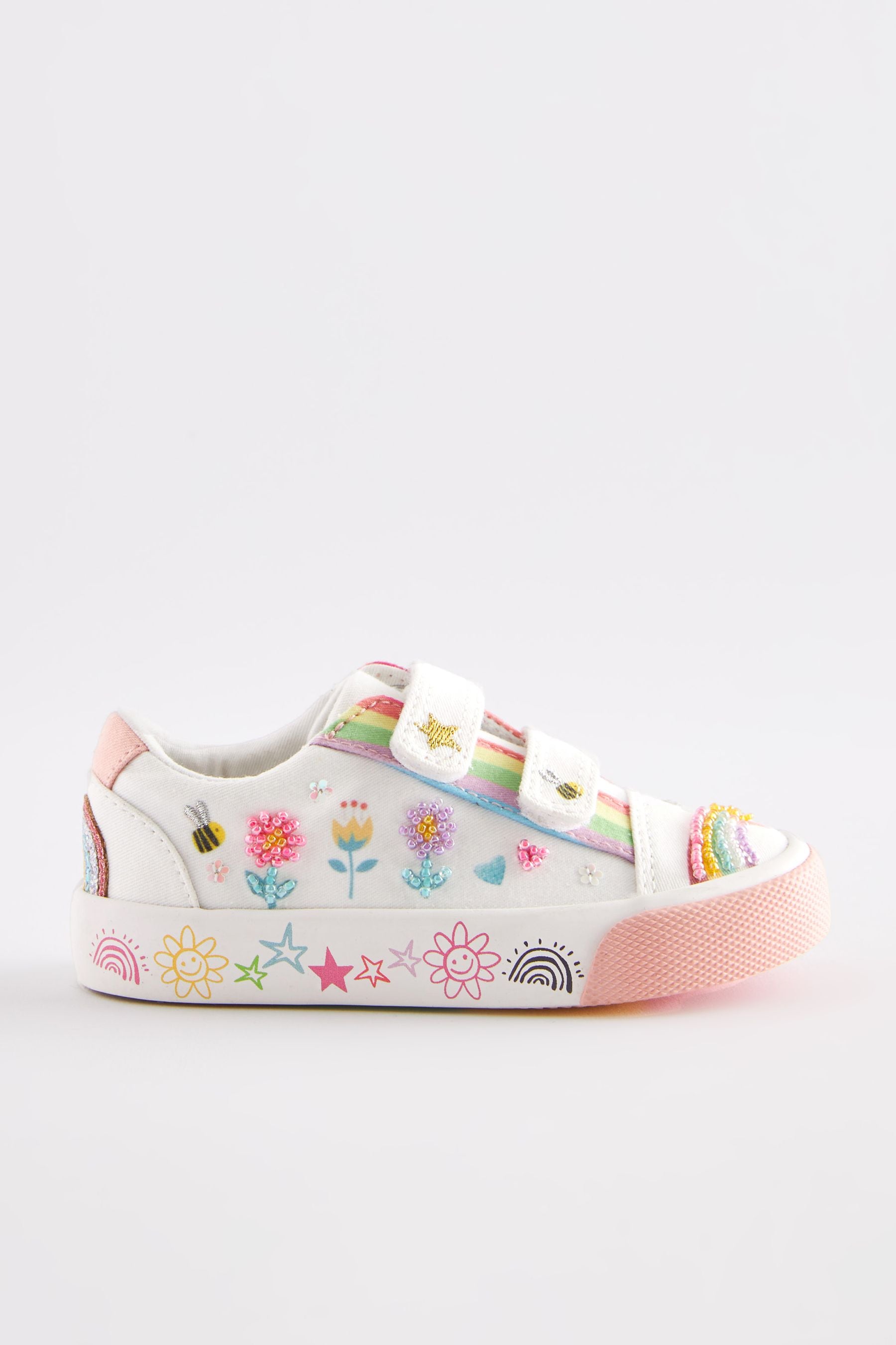 White Rainbow Embellished Embellished Trainers