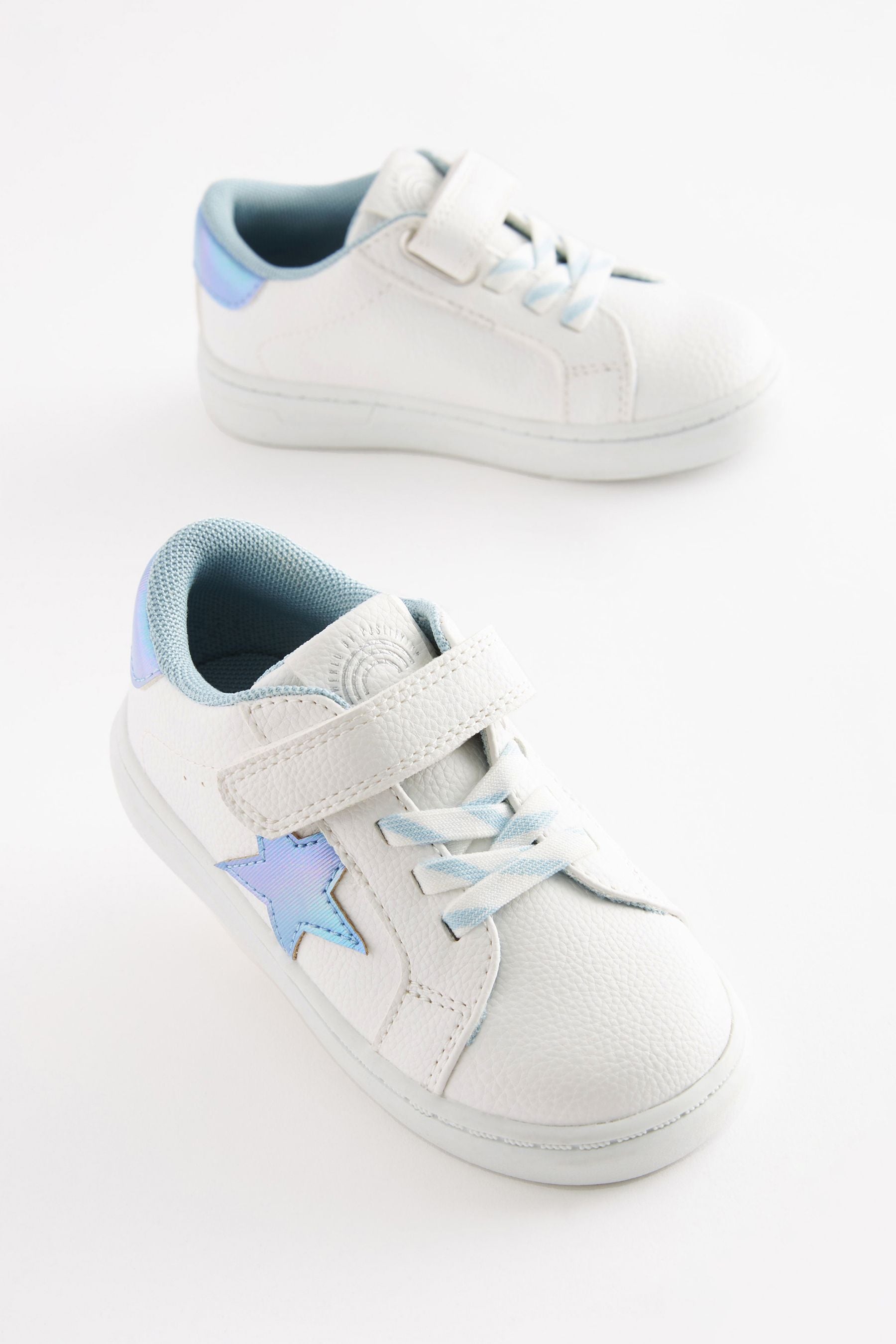 White Elastic Lace Single Strap Trainers