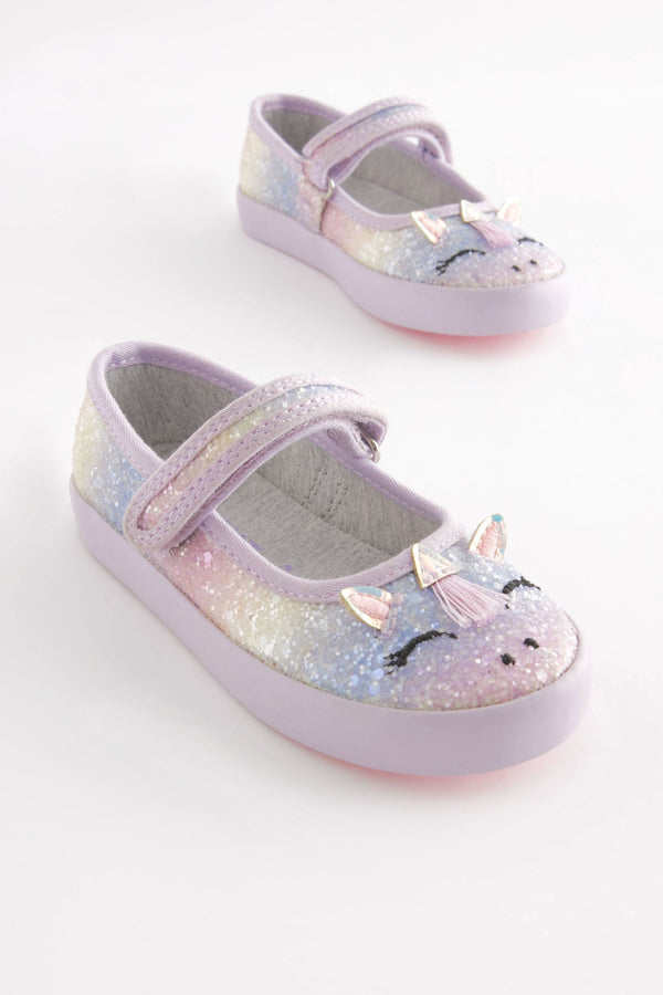 Purple Unicorn Mary Jane Shoes