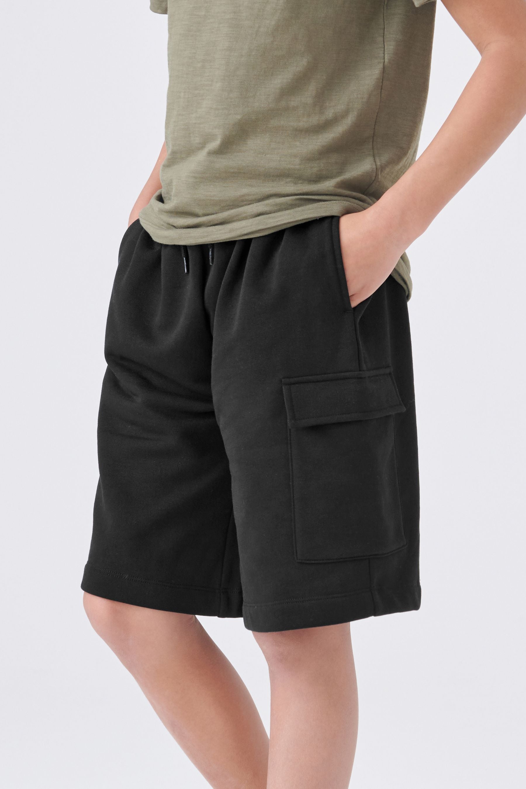 Black Jersey Shorts (3-16yrs)