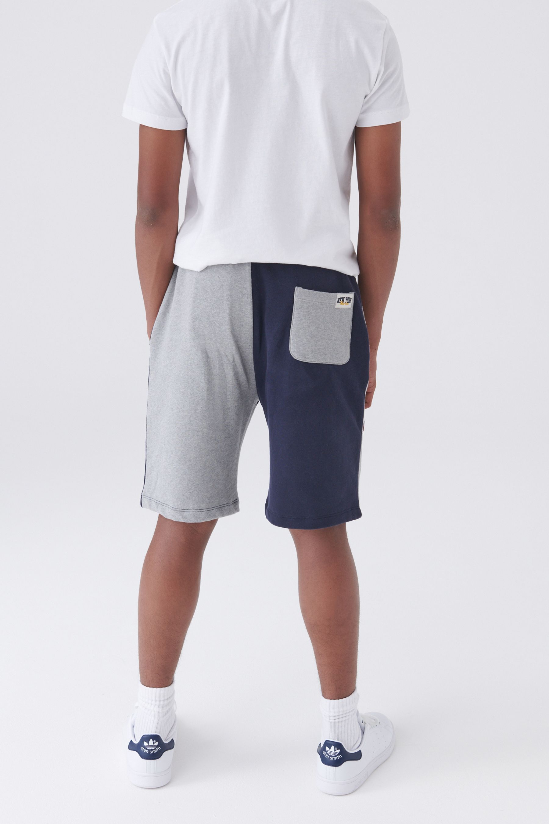 Grey/Navy Blue Varsity Colourblock Shorts (3-16yrs)