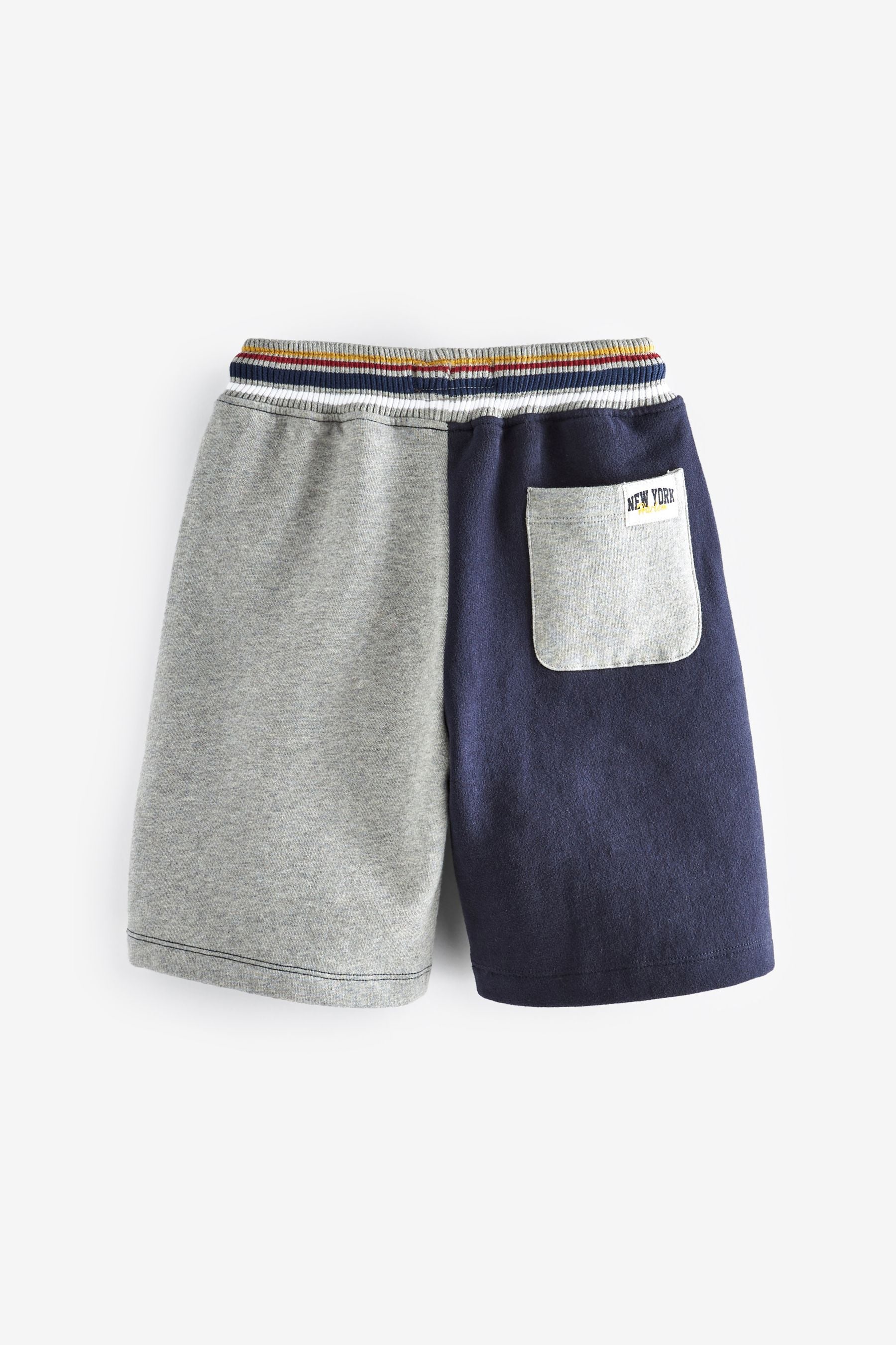 Grey/Navy Blue Varsity Colourblock Shorts (3-16yrs)