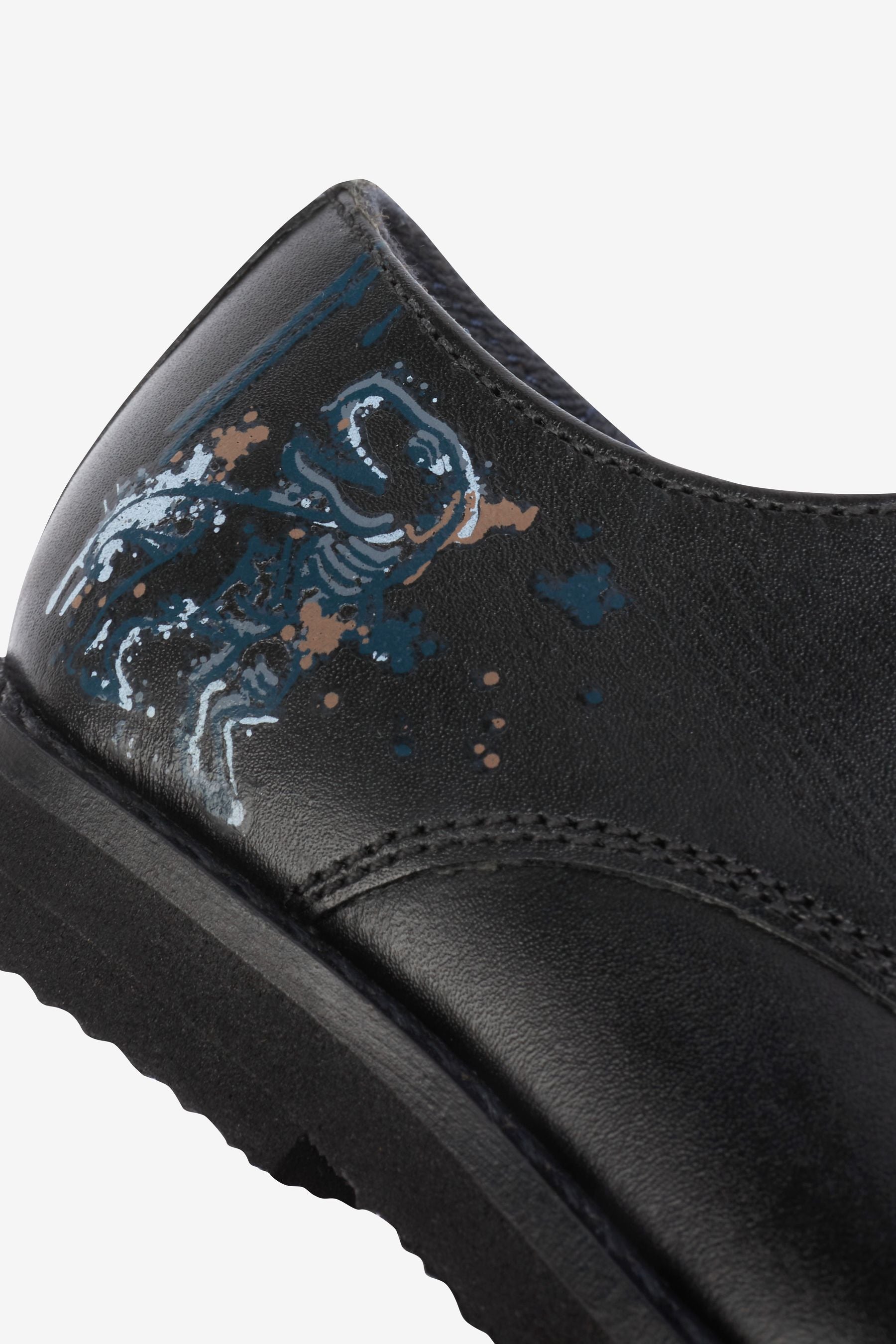 Black Dino Brogue Shoes