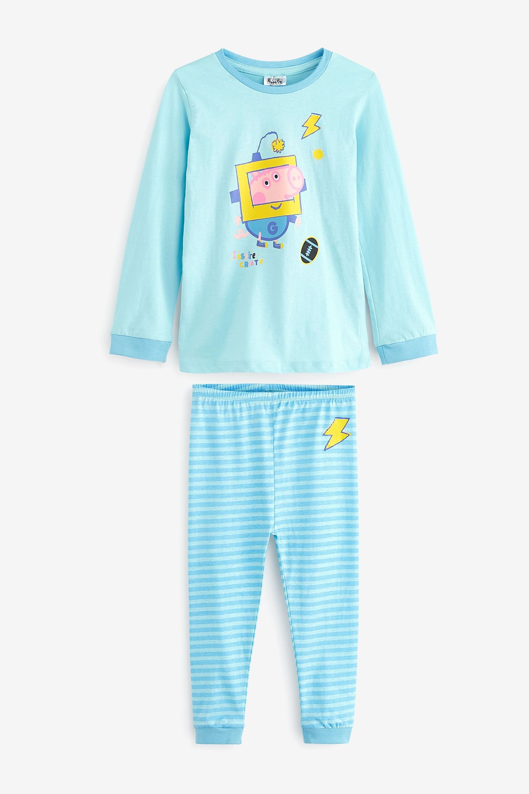 Blue Peppa Pig Blue Cotton Pyjama Set