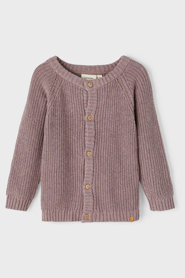 Lil'Atelier Unisex Purple Knit Cardigan