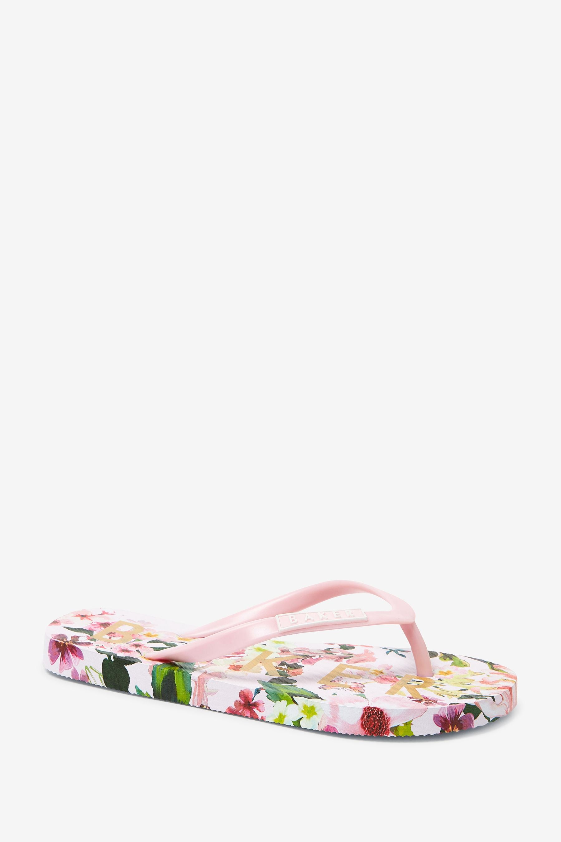 Pink Baker by Ted Baker Pink Floral Flip Flops