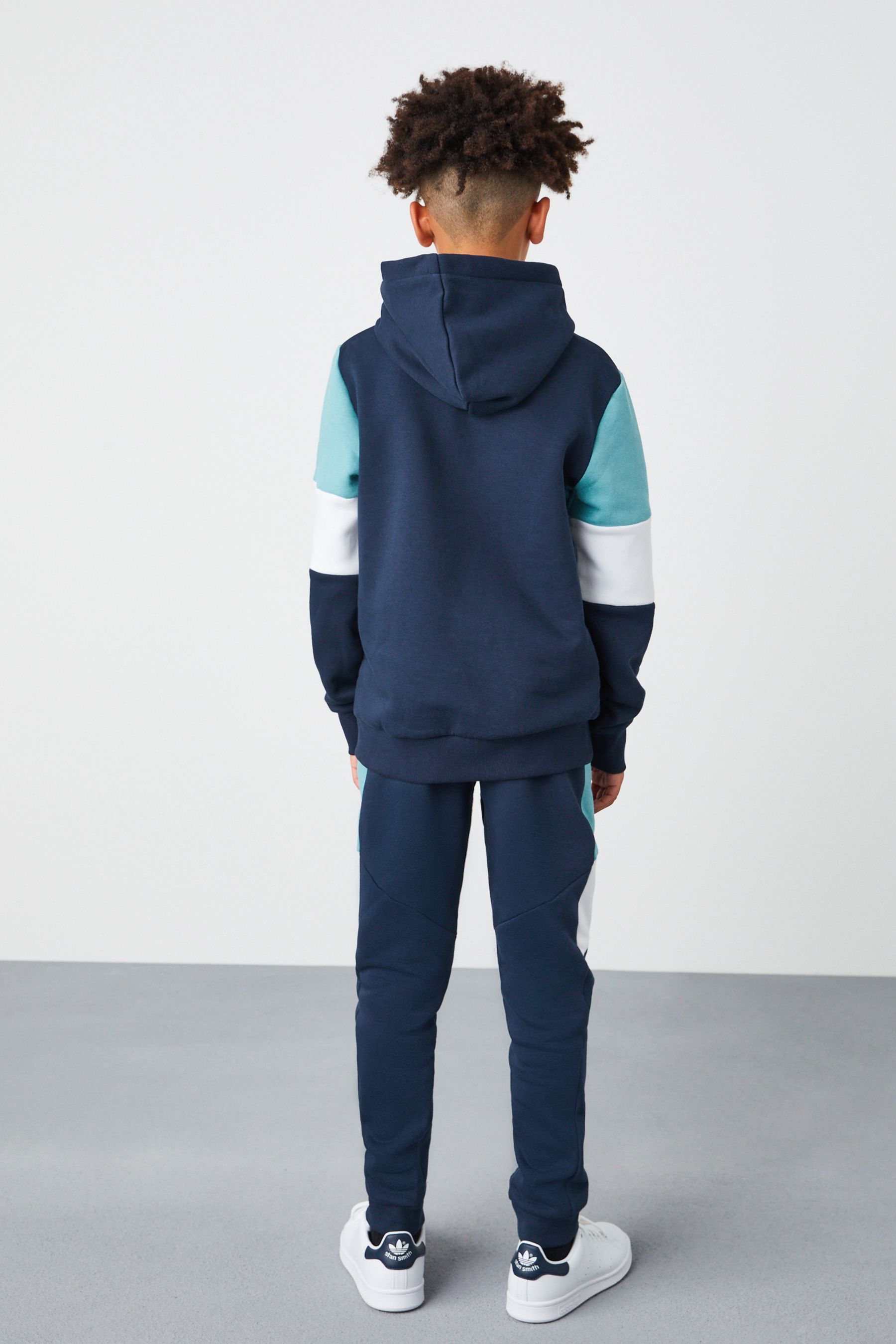 Navy Blue Colourblock Hoodie (3-16yrs)