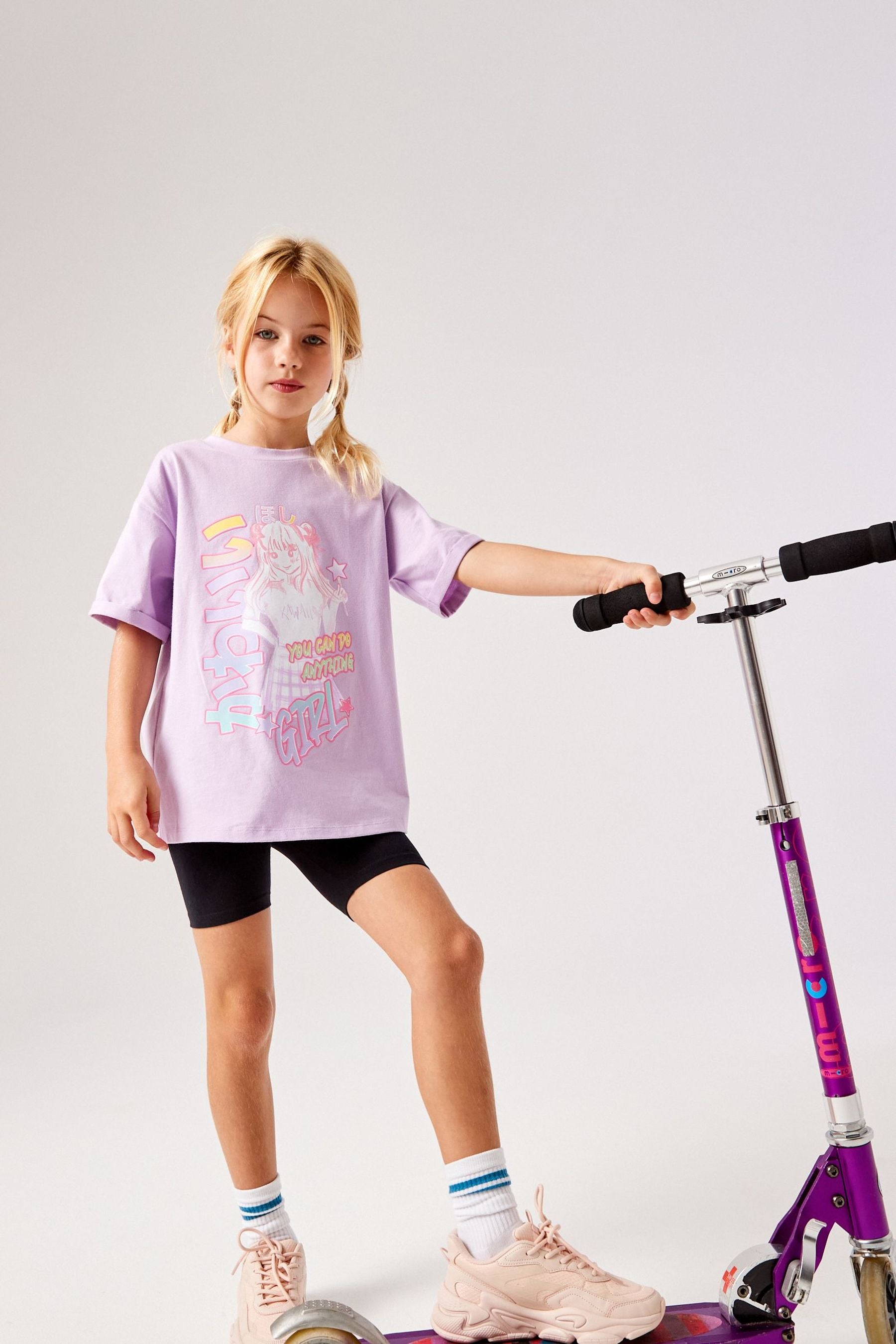 Lilac Purple Graphic Short Sleeve T-Shirt (3-16yrs)