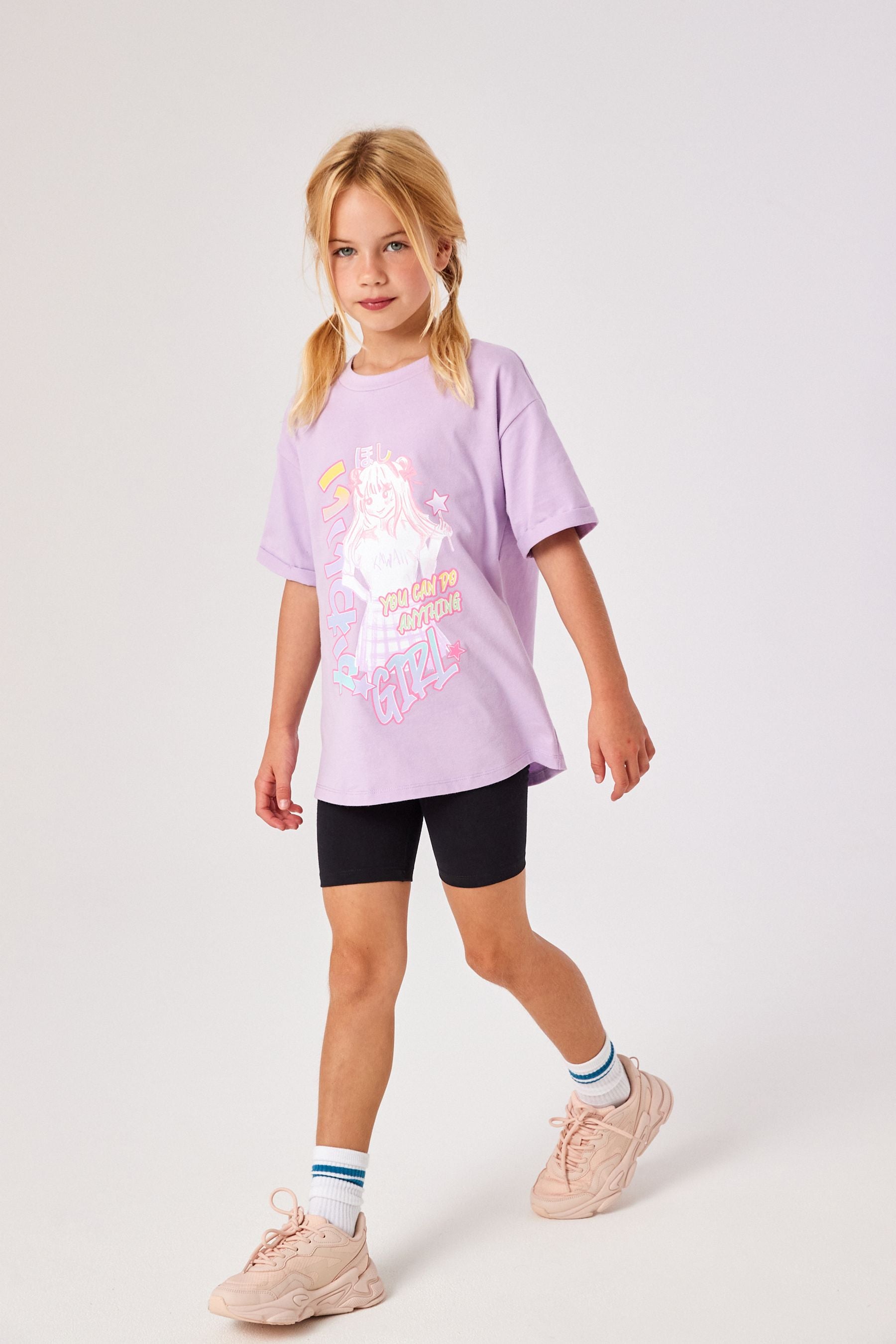 Lilac Purple Graphic Short Sleeve T-Shirt (3-16yrs)