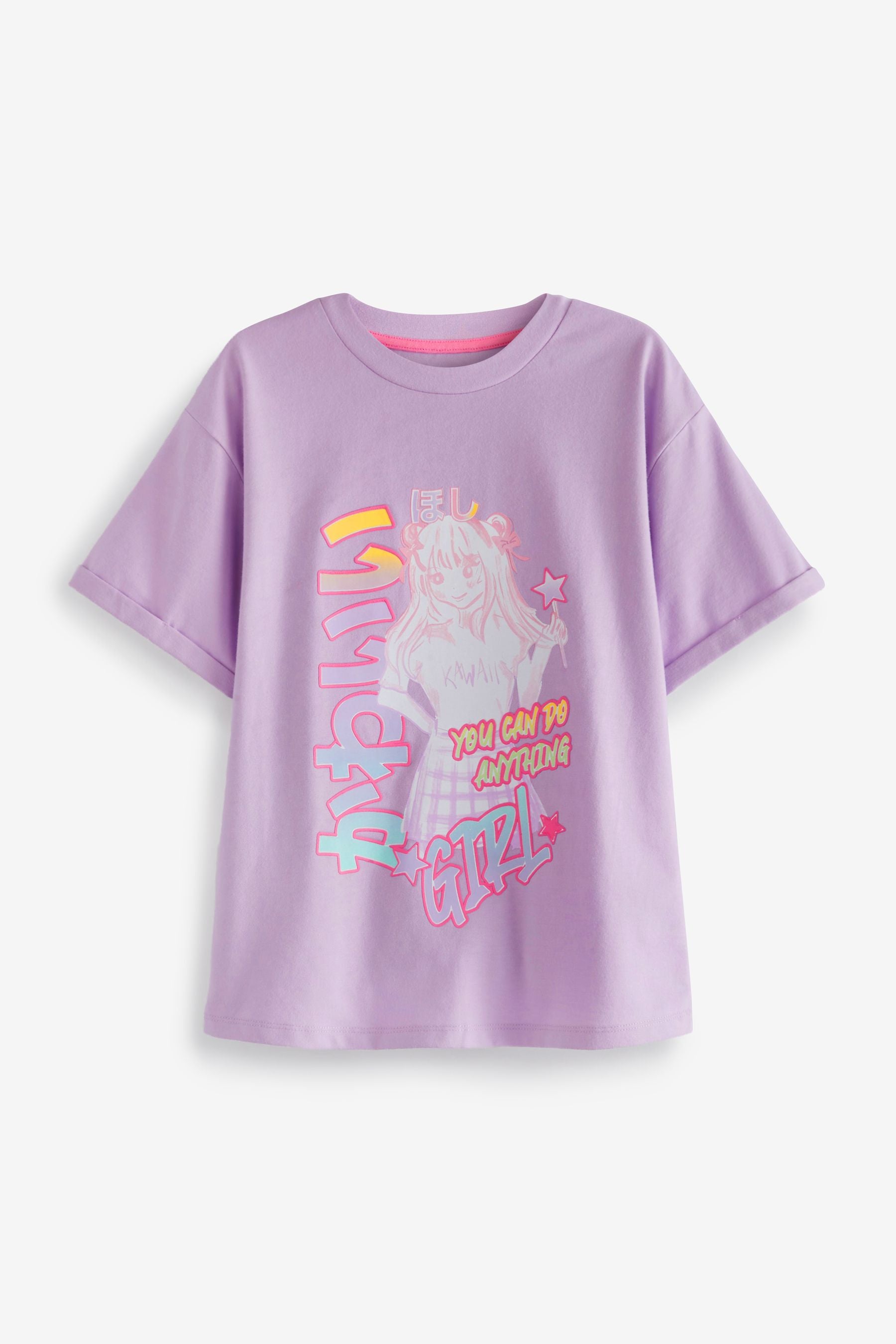 Lilac Purple Graphic Short Sleeve T-Shirt (3-16yrs)