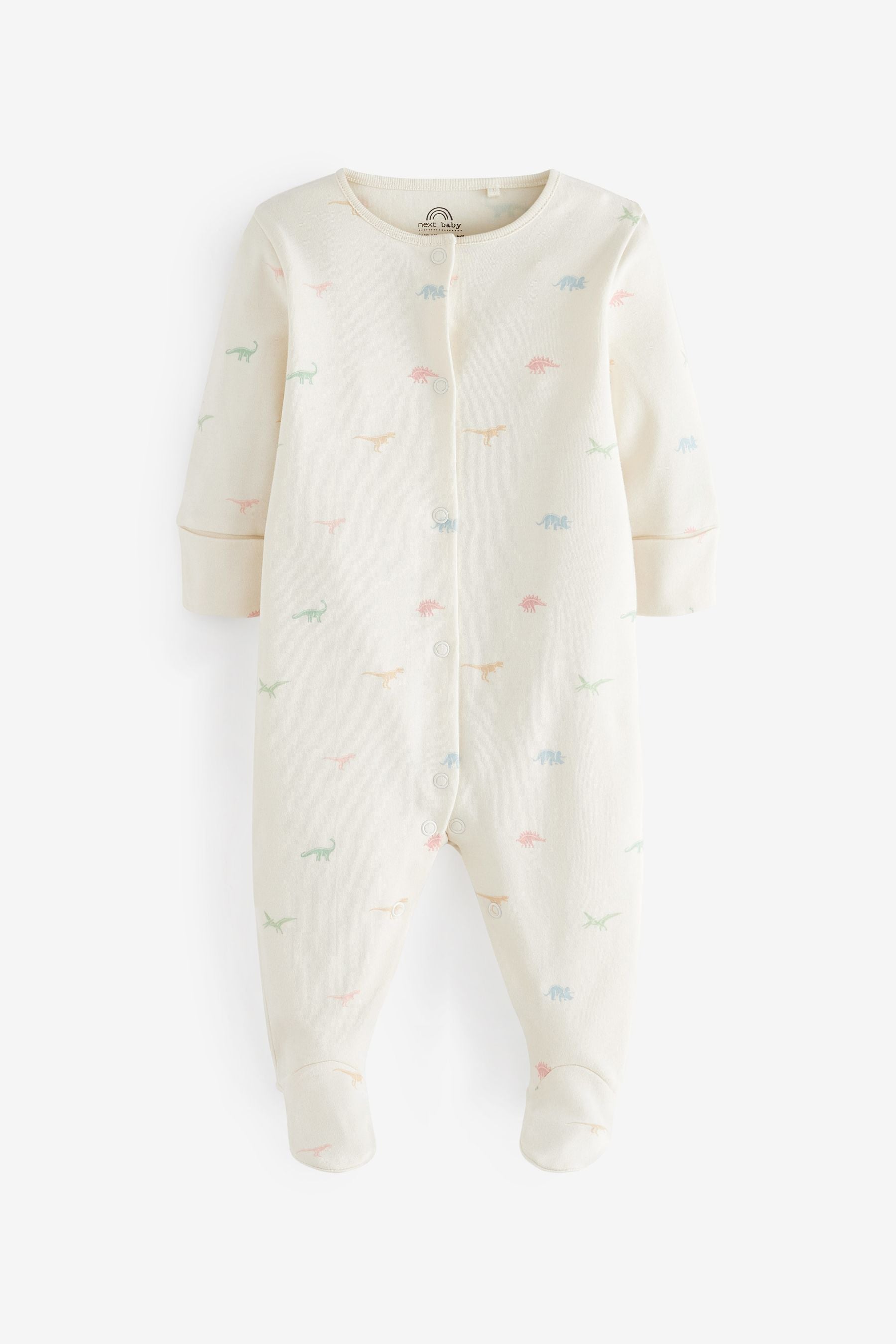 Pastel Dinosaur Print Baby 5 Pack Sleepsuits (0mths-2yrs)