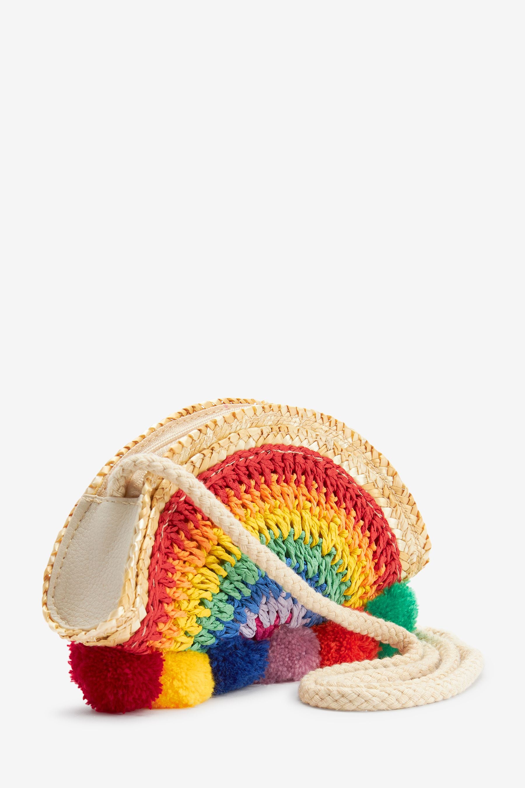 Rainbow Straw Cross-Body Bag