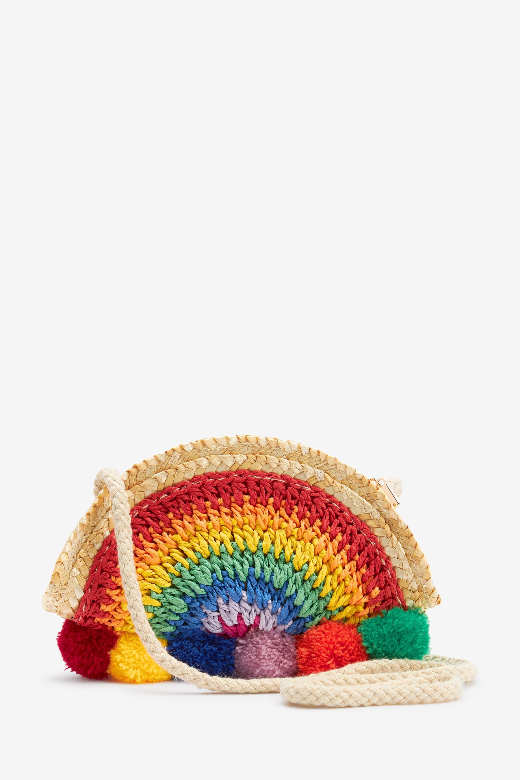 Rainbow Straw Cross-Body Bag