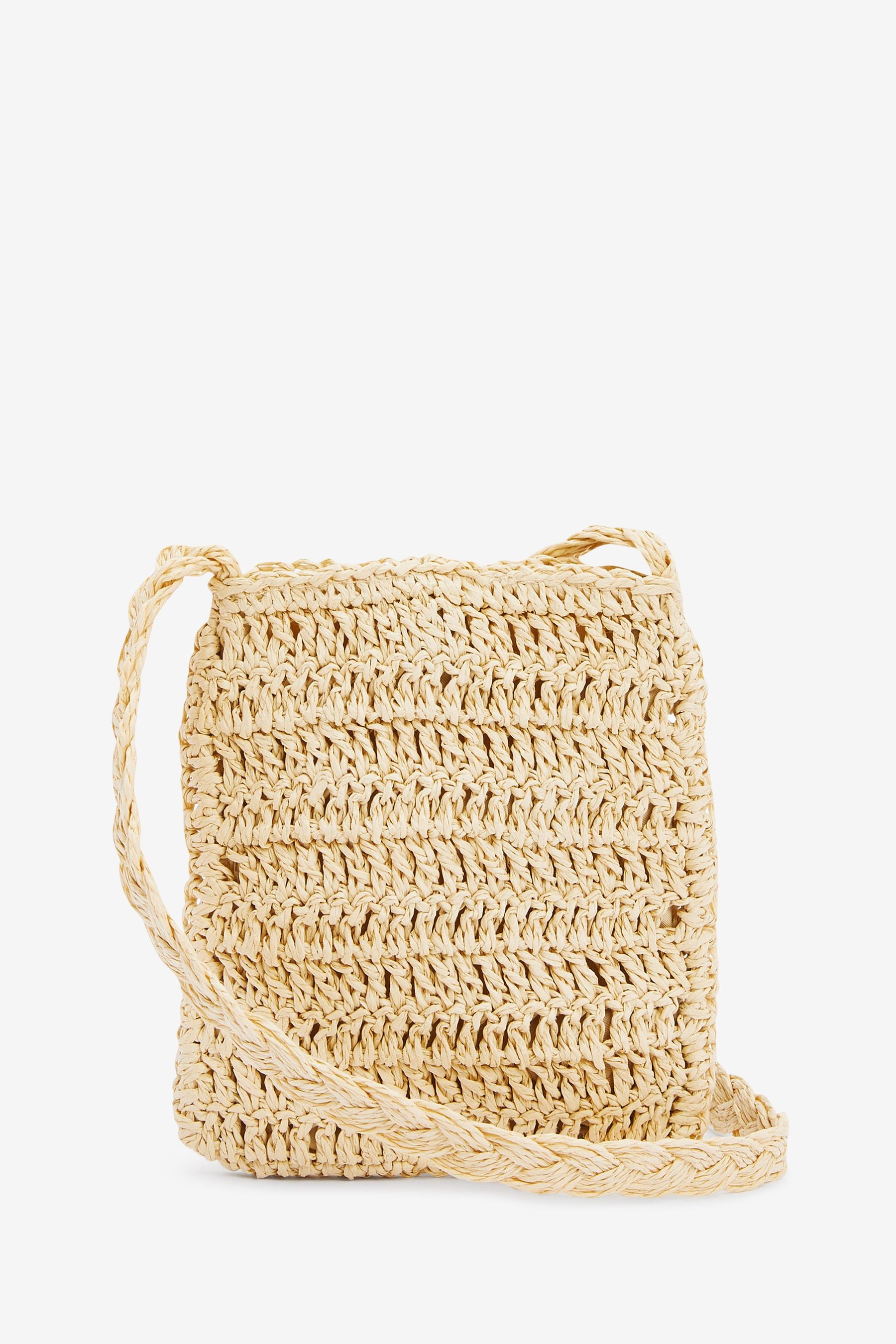 Straw Crochet Mini Cross-Body Bag