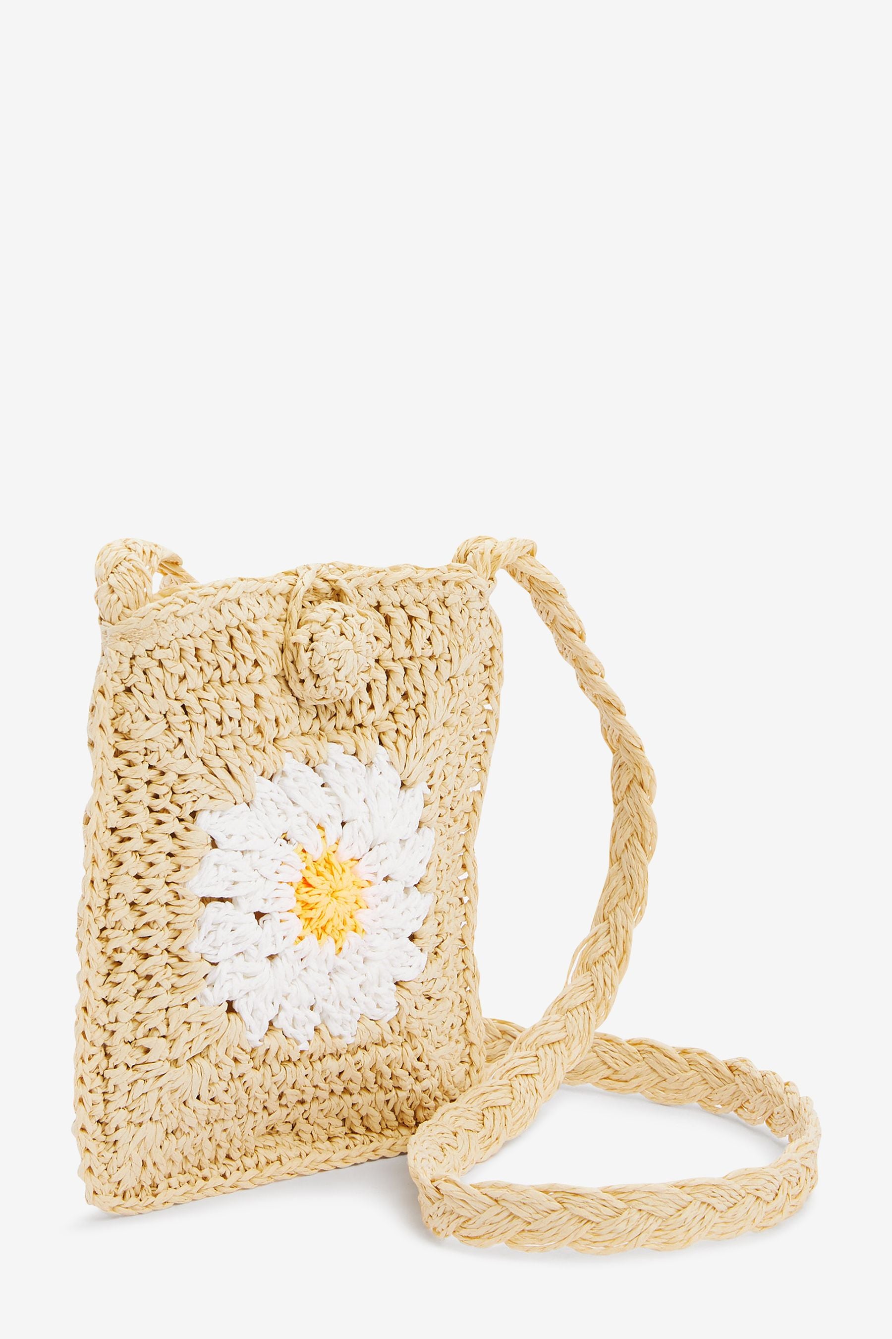 Straw Crochet Mini Cross-Body Bag