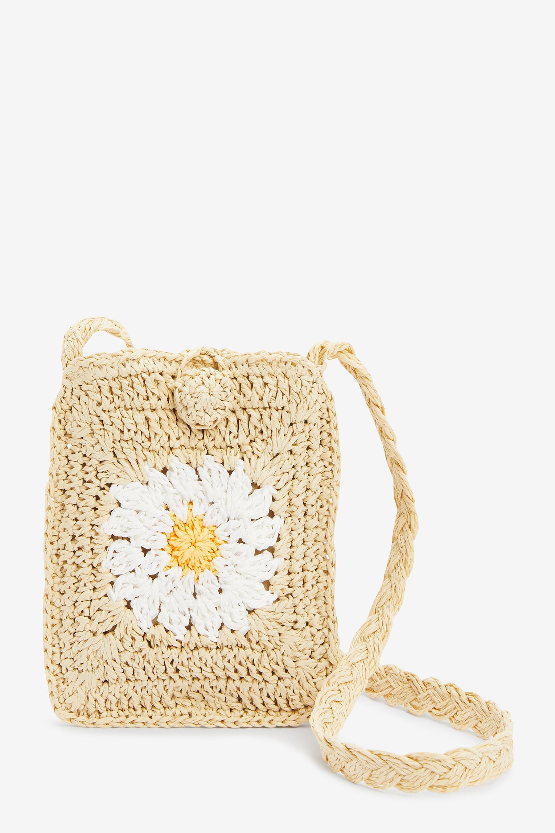 Straw Crochet Mini Cross-Body Bag