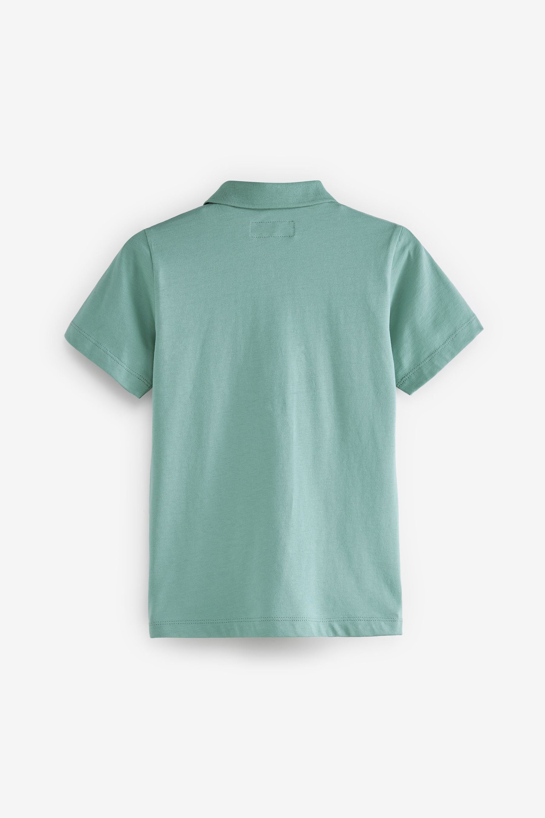 Mint Green Textured Short Sleeve Polo Shirt (3-16yrs)