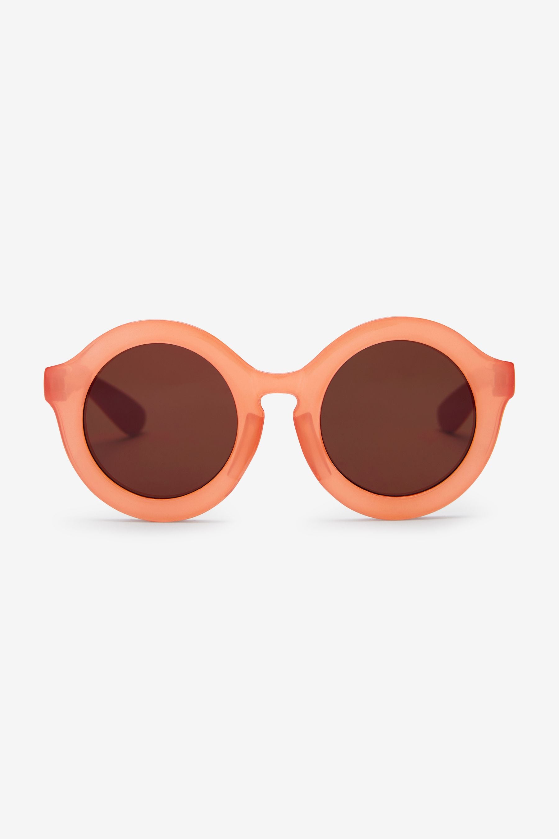 Peach Pink Round Sunglasses