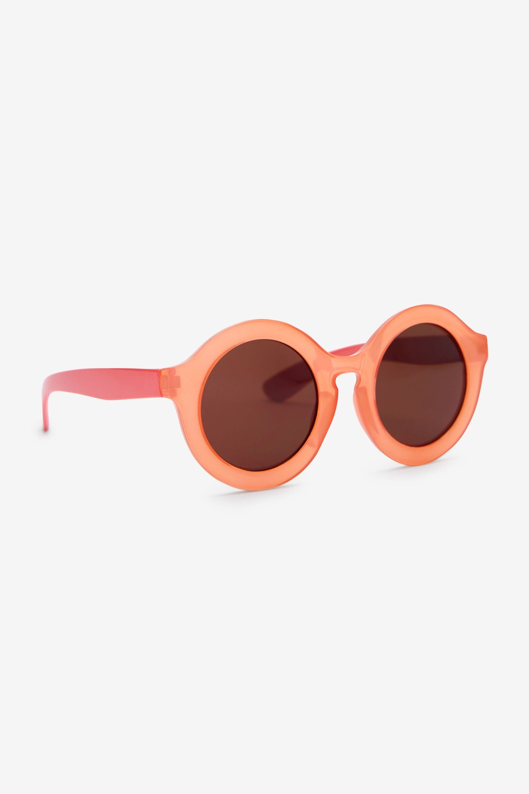 Peach Pink Round Sunglasses