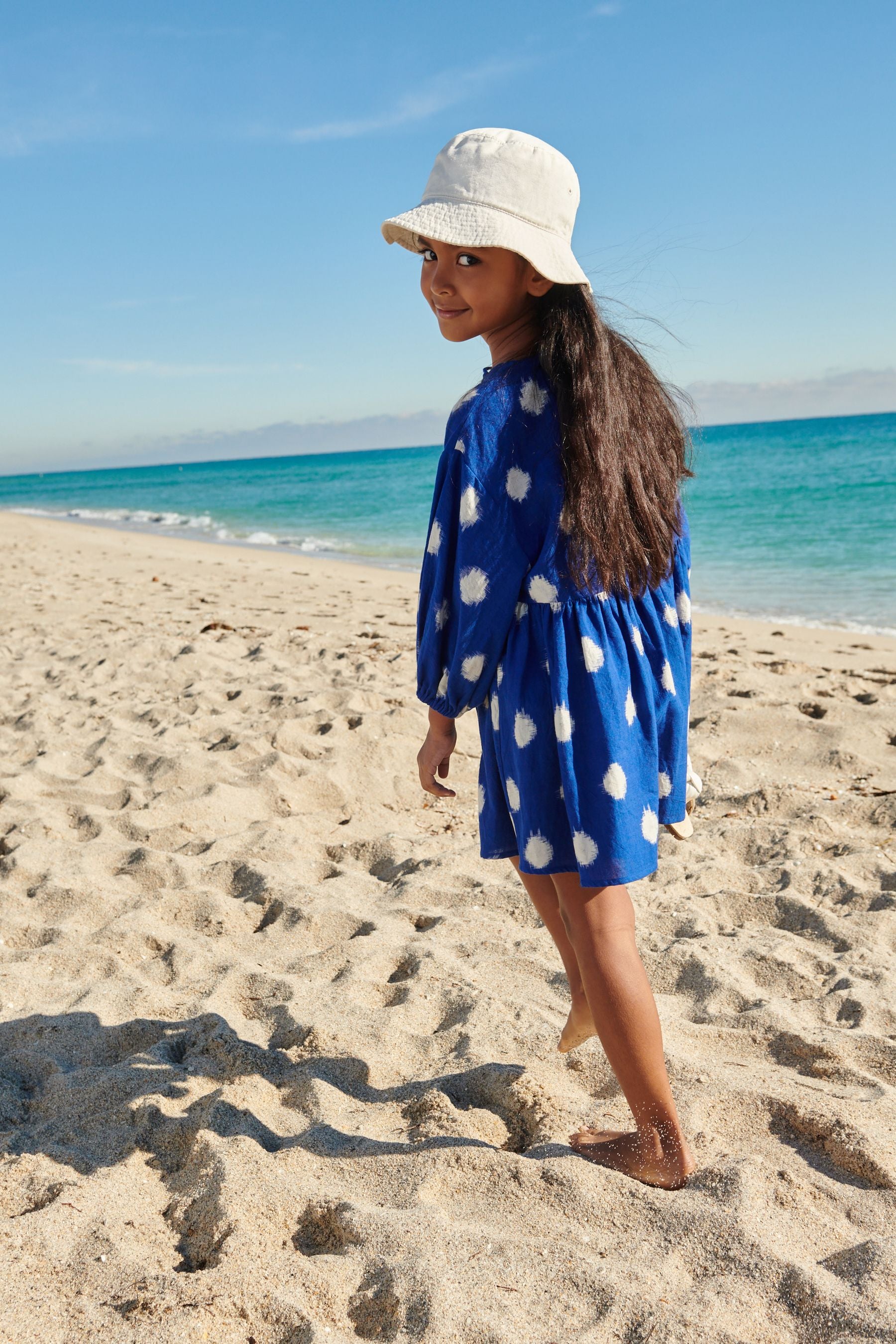 Cobalt Blue Printed Tunic Dress (3-16yrs)