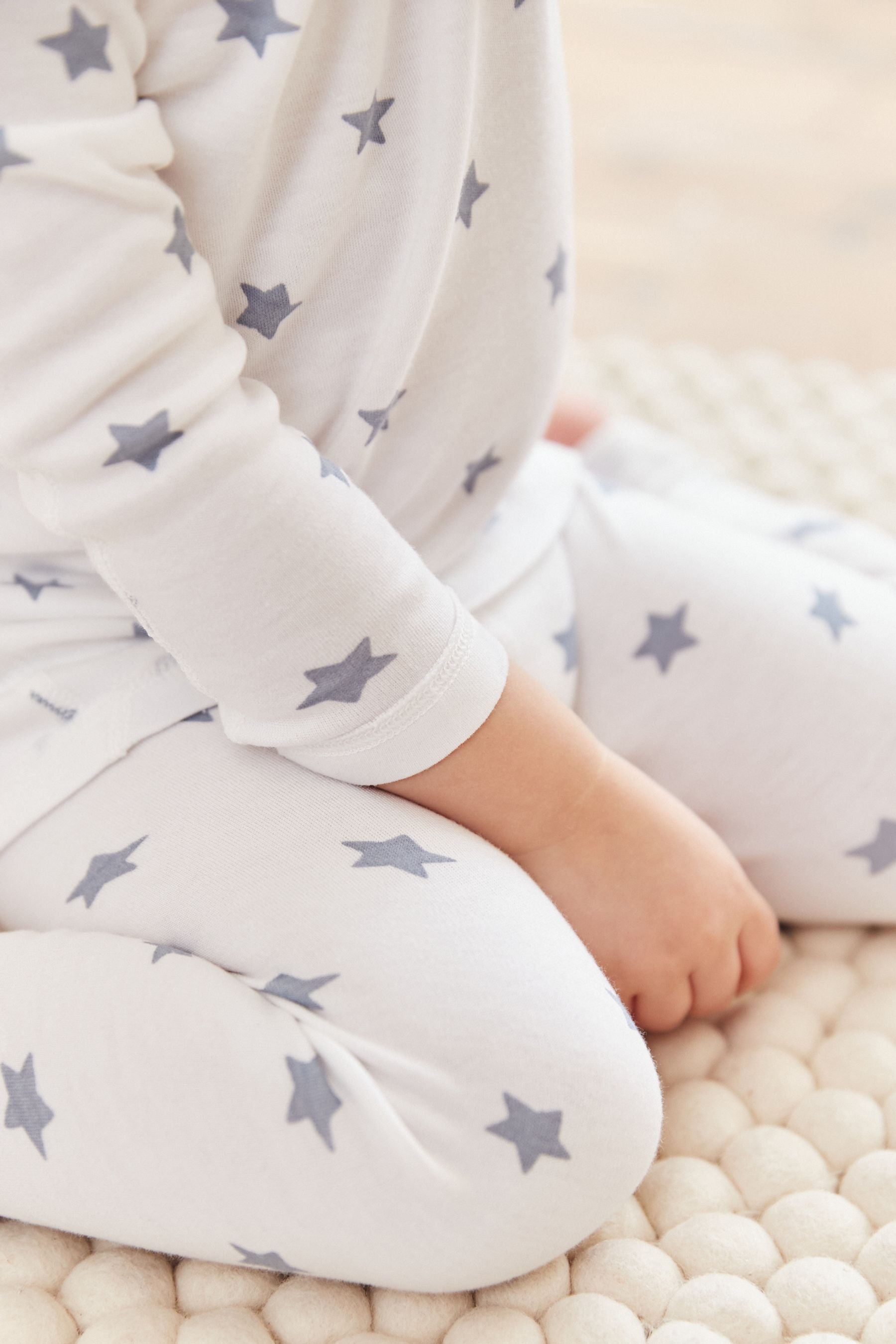 Blue/ White Star 2 Pack Kind To Skin Pyjama Set (9mths-12yrs)