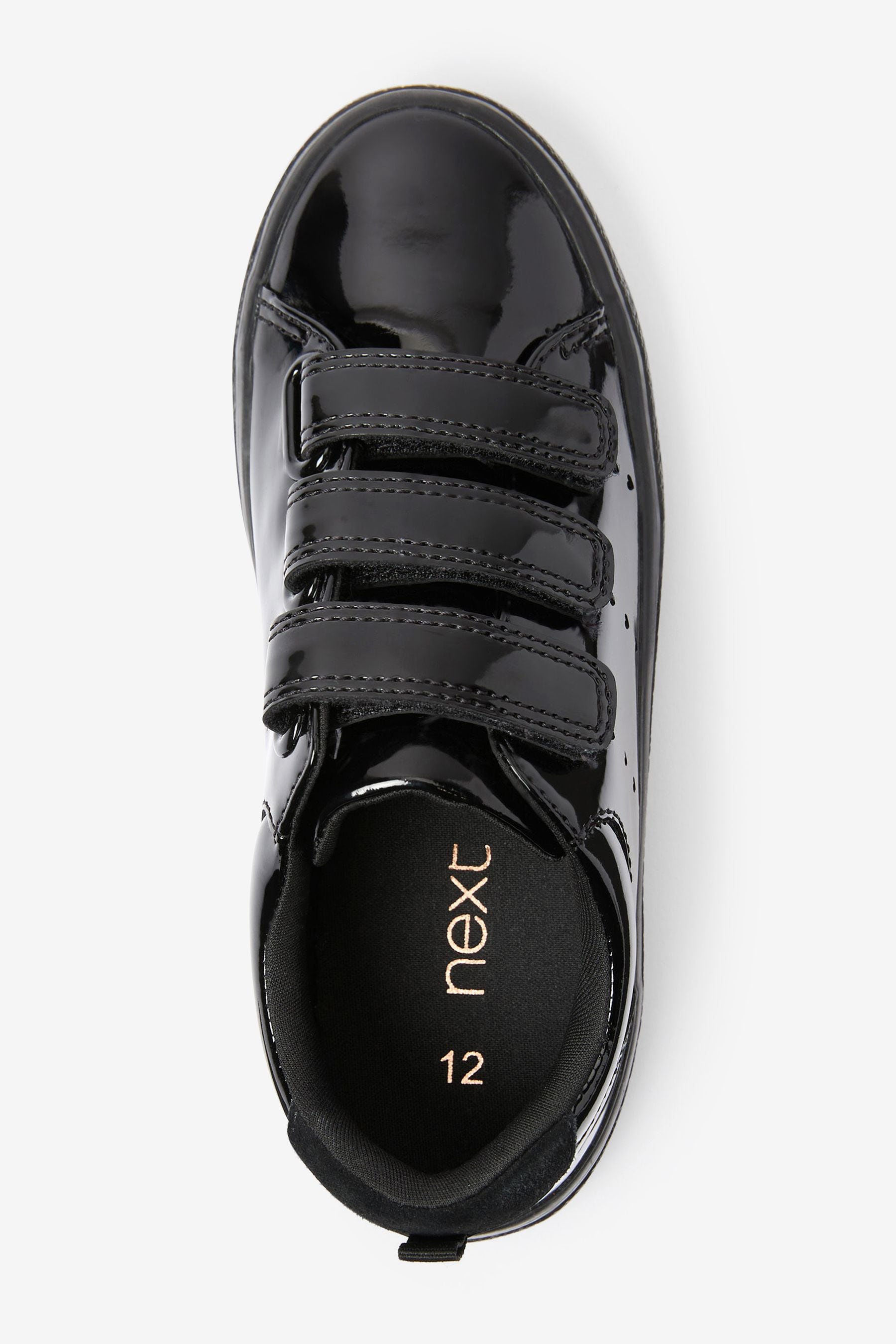 Black Patent Touch Fastening Trainers