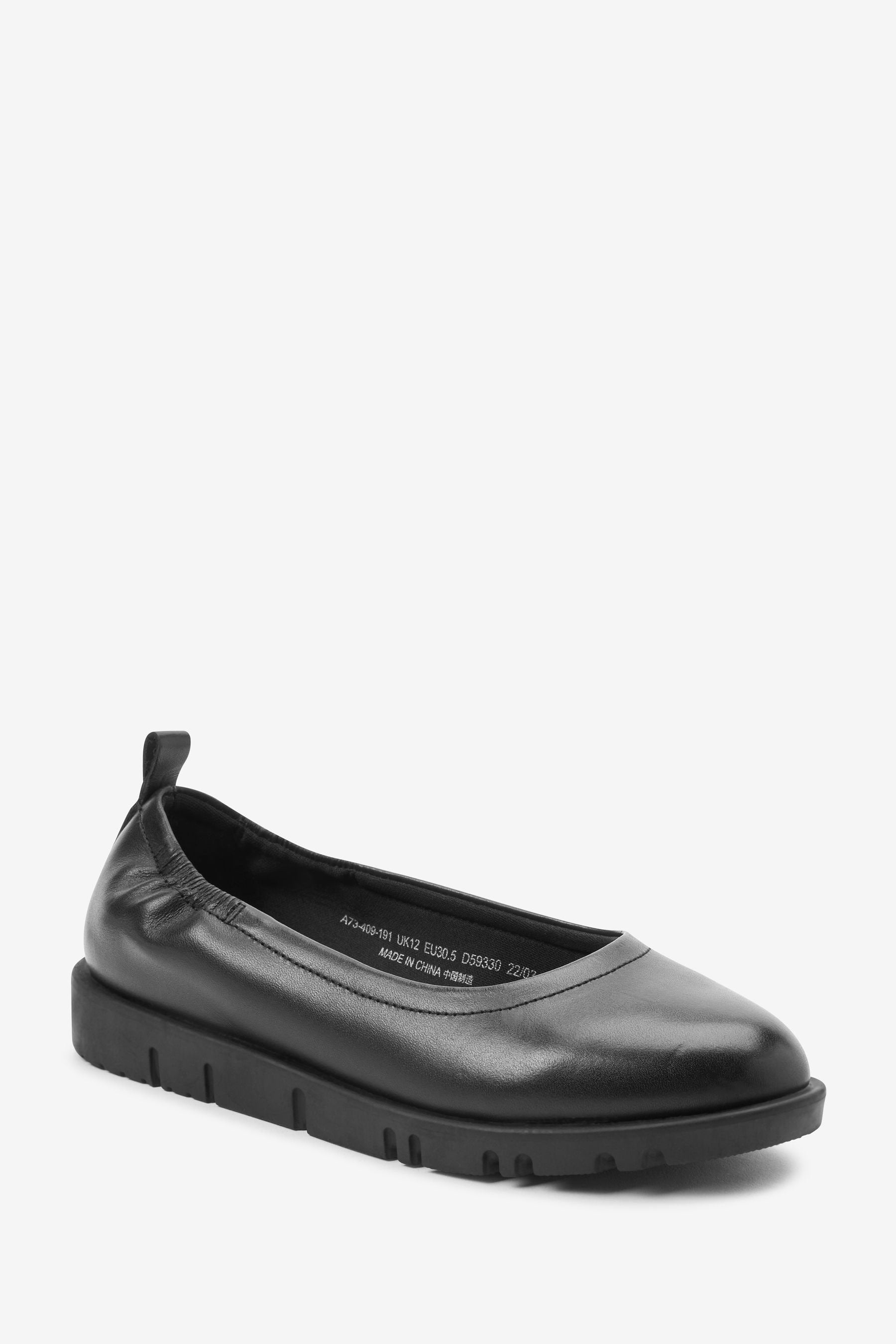 Black School Motion Flex Ballerina Shoes