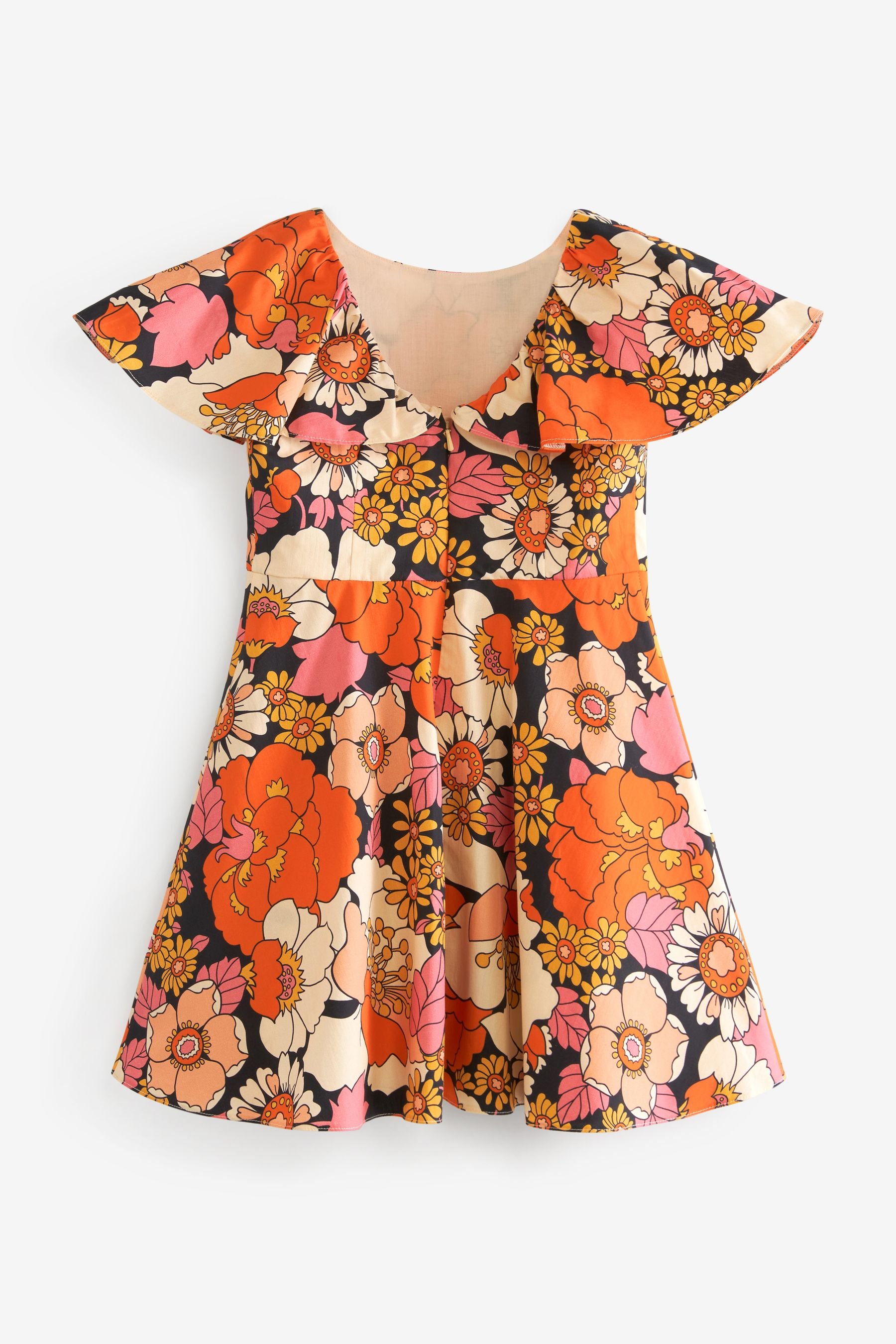 Retro Print Cotton Poplin Dress (3-16yrs)