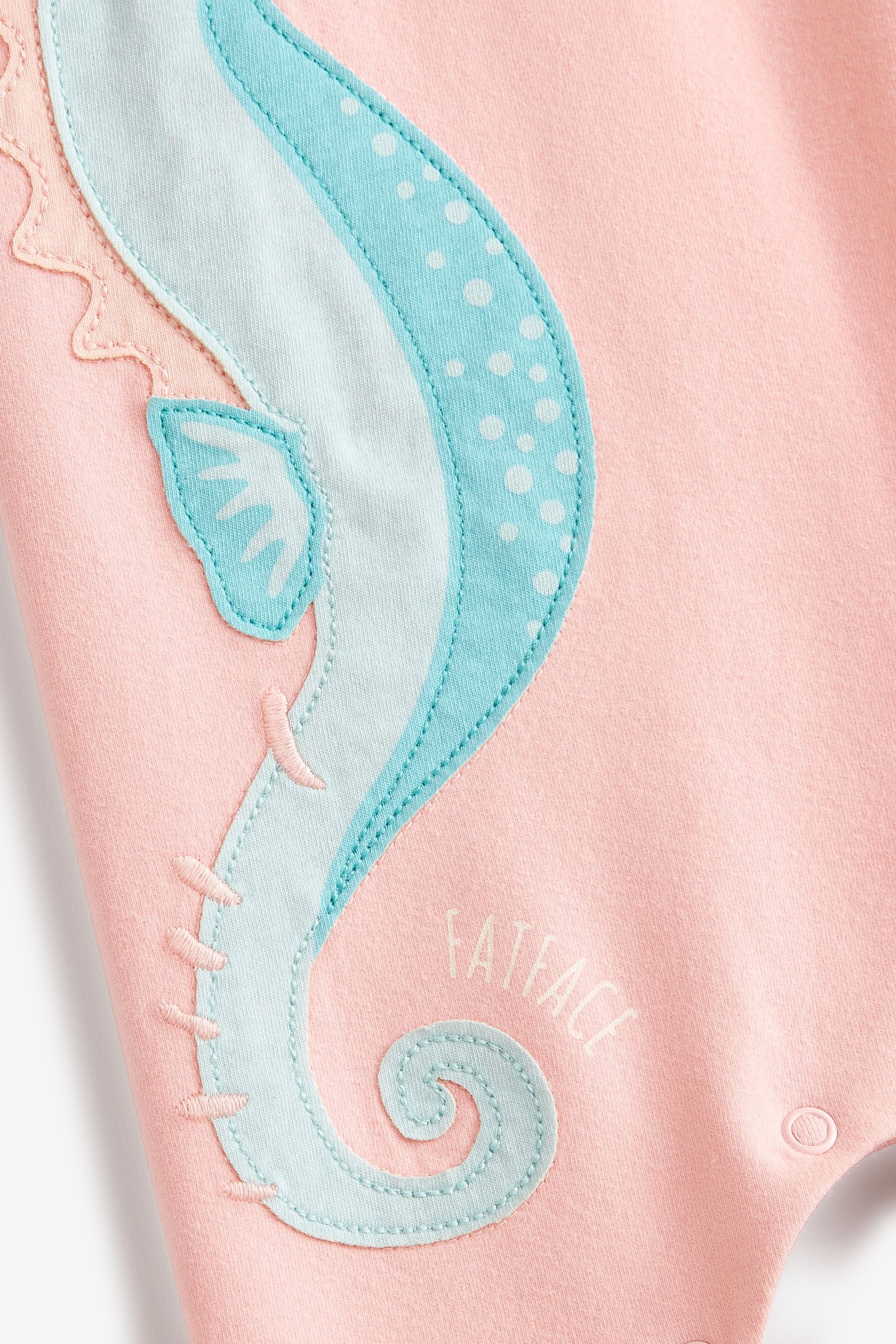 FatFace Baby Pink Crew Seahorse Appliqu