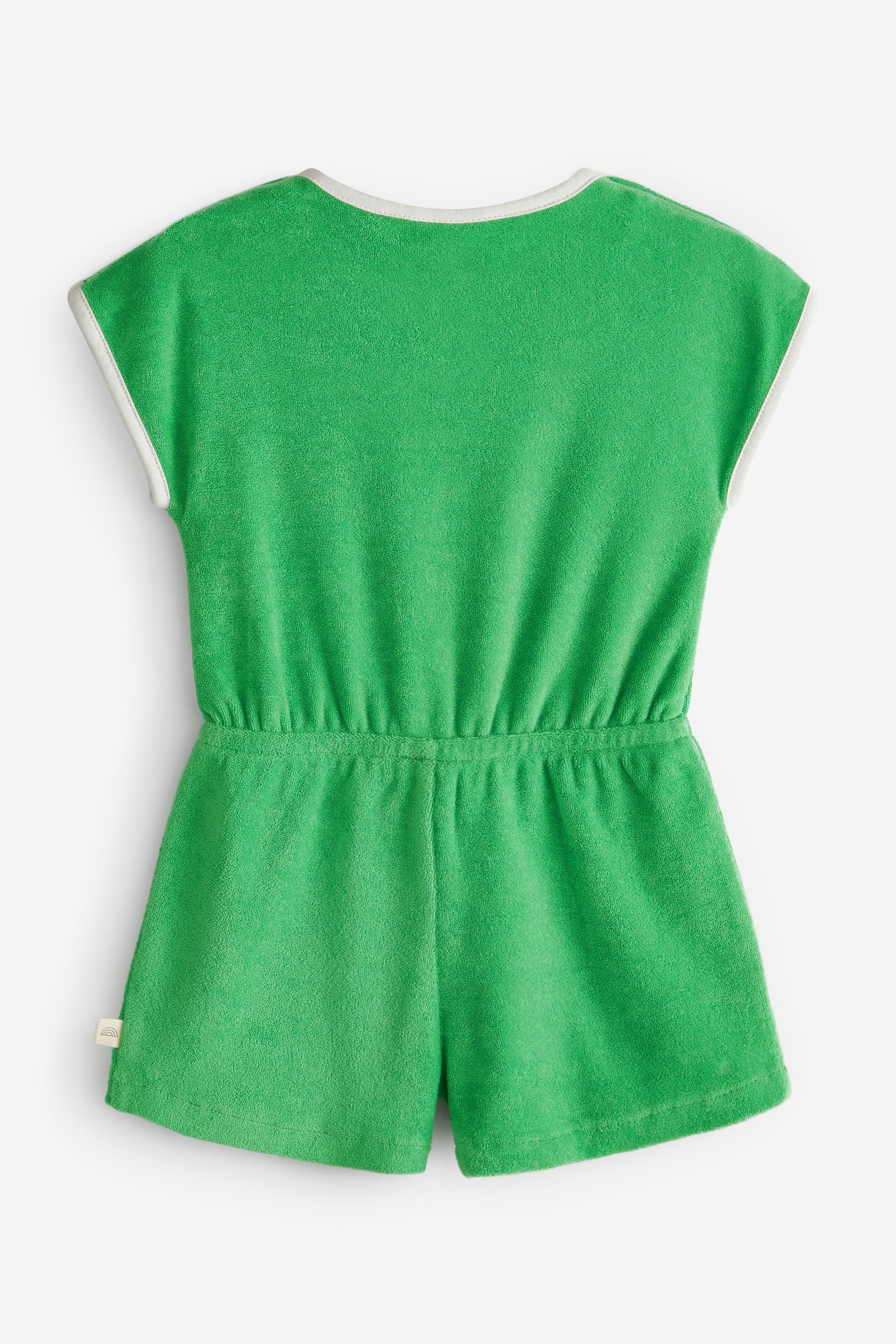 Green Little Bird by Jools Oliver Rainbow Stripe Towelling Playsuit