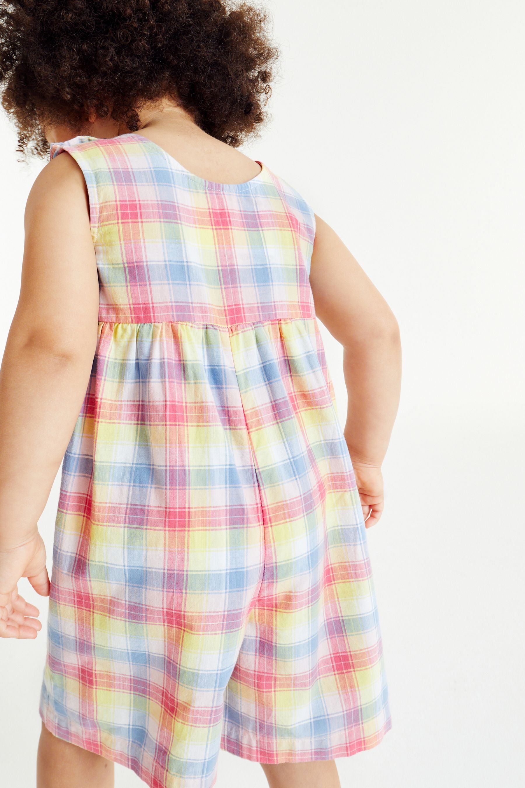 Pink Check Cotton Playsuit (3mths-7yrs)