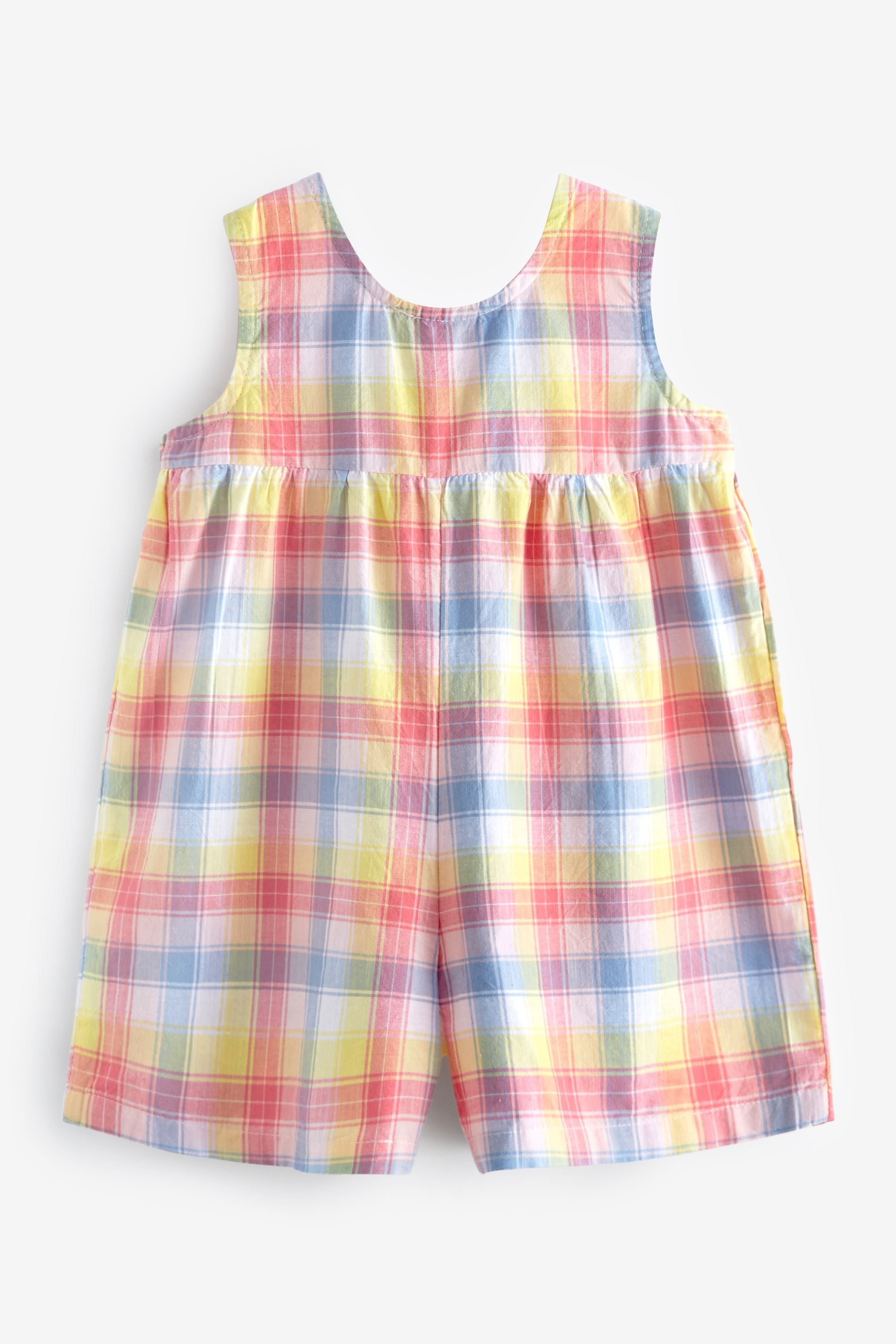 Pink Check Cotton Playsuit (3mths-7yrs)