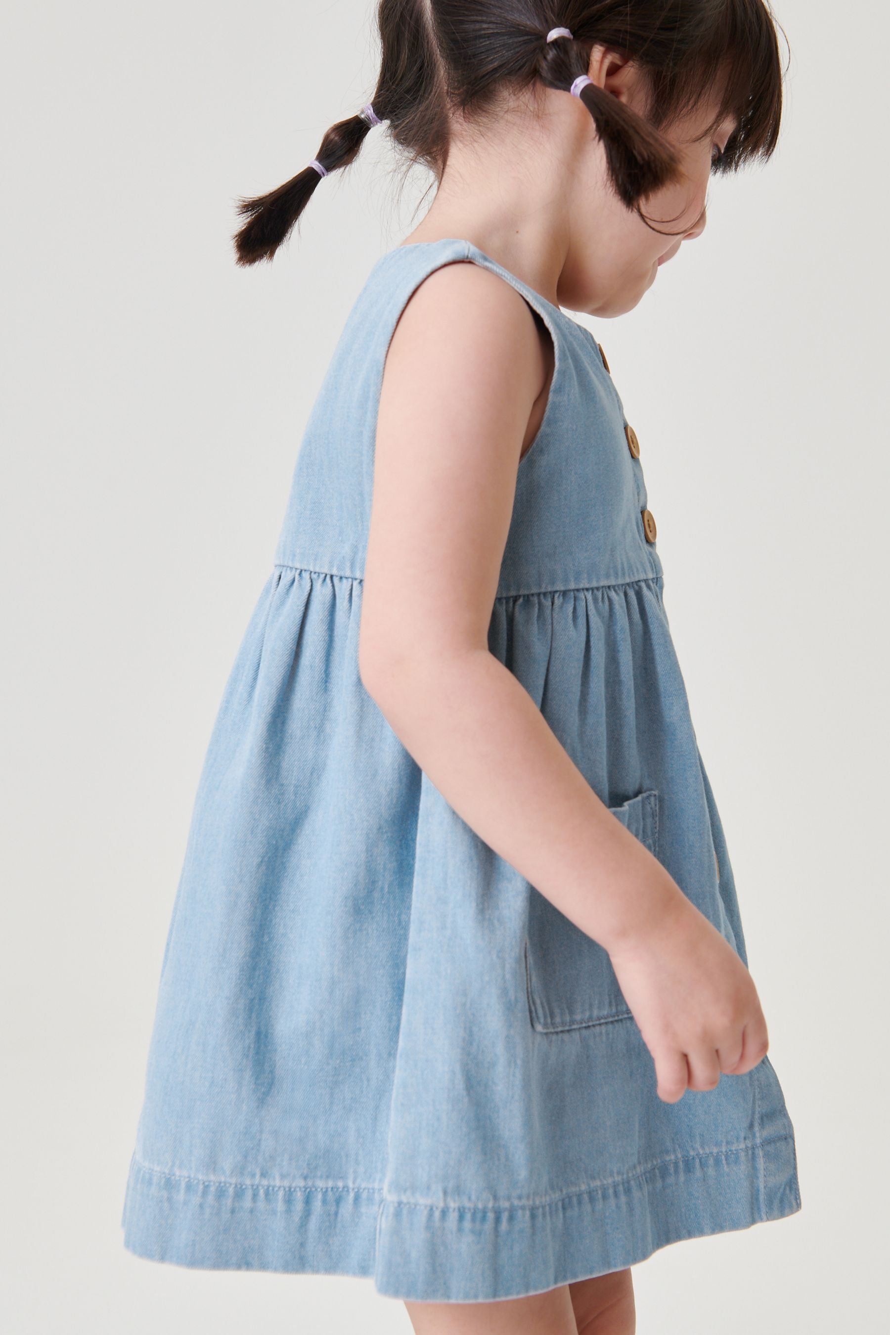 Blue Denim Cotton Sleeveless Dress (3mths-8yrs)