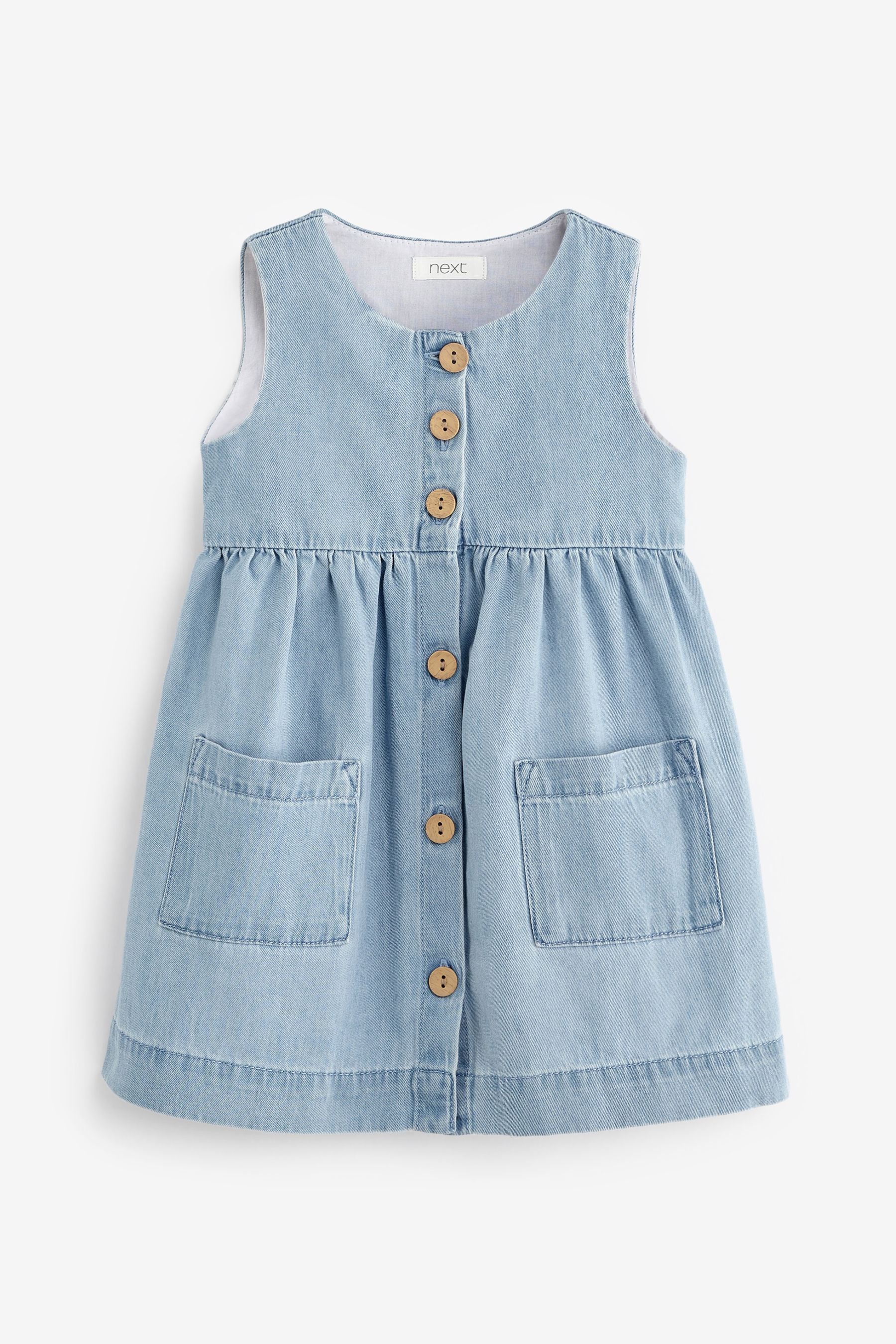 Blue Denim Cotton Sleeveless Dress (3mths-8yrs)