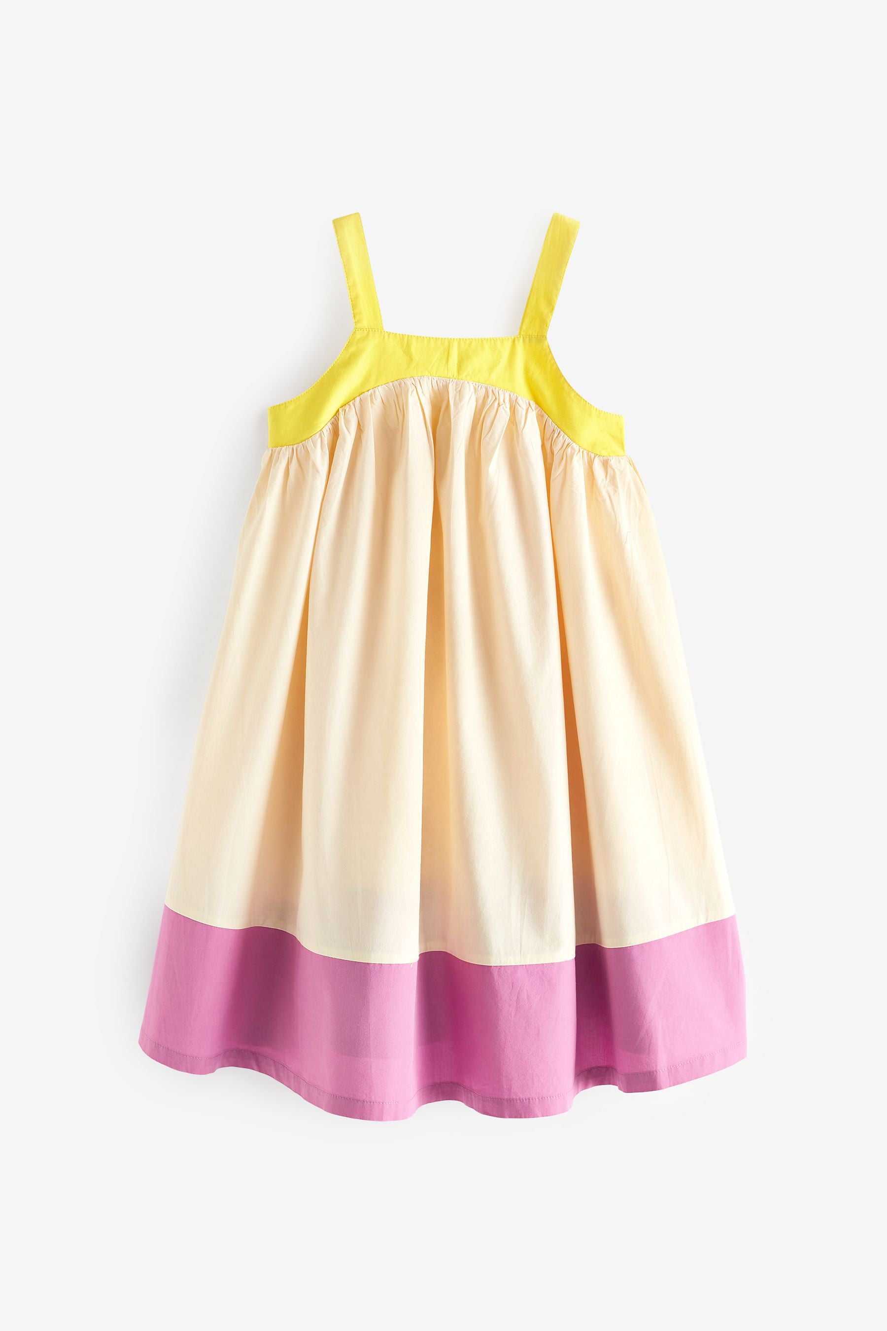 Pink/Yellow Colourblock Cami Dress (3-16yrs)