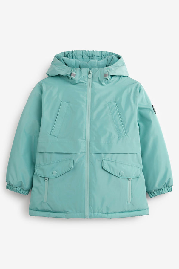 Aqua Blue Waterproof Midweight Coat (3-16yrs)