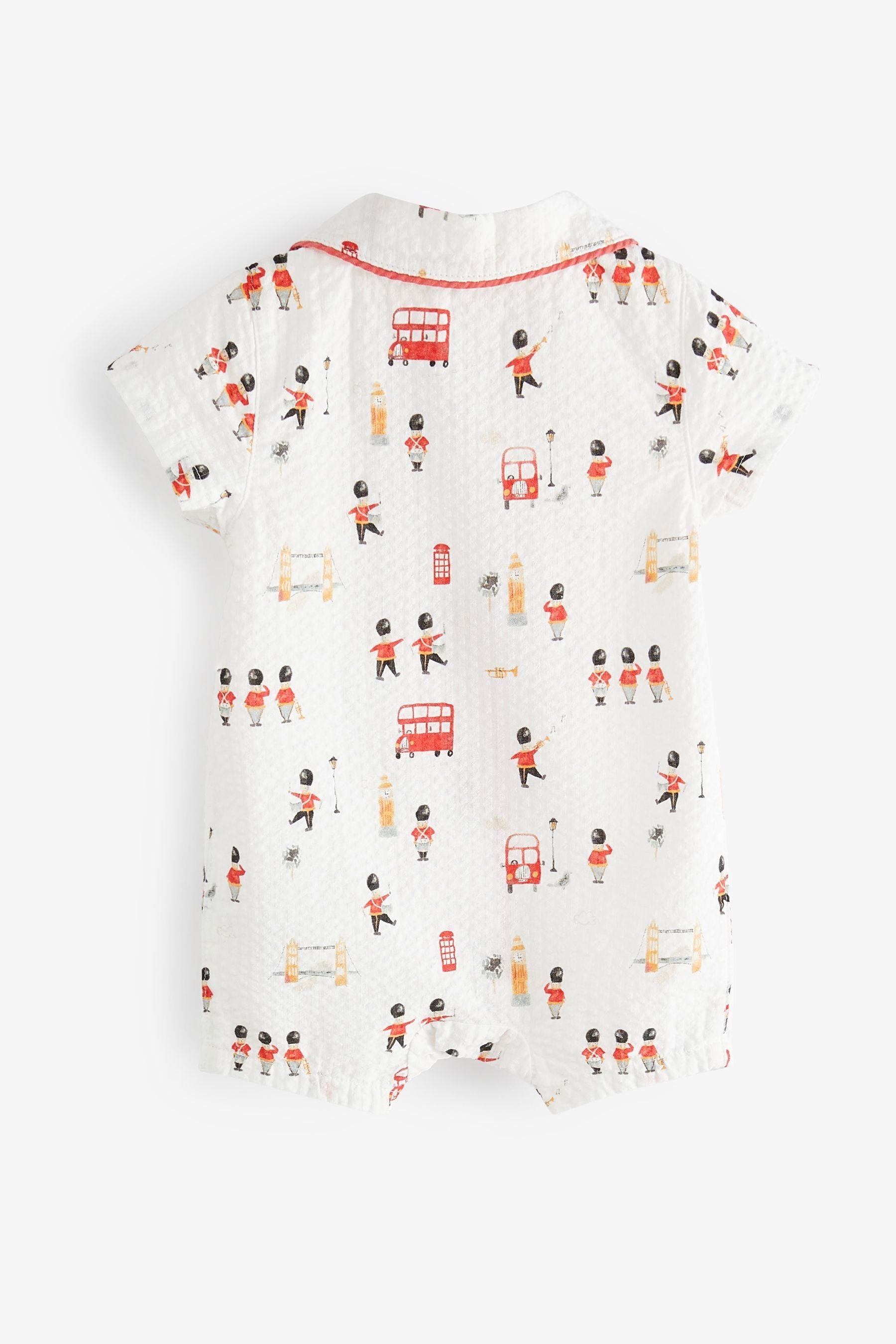 White Jubilee Button Through Baby Romper